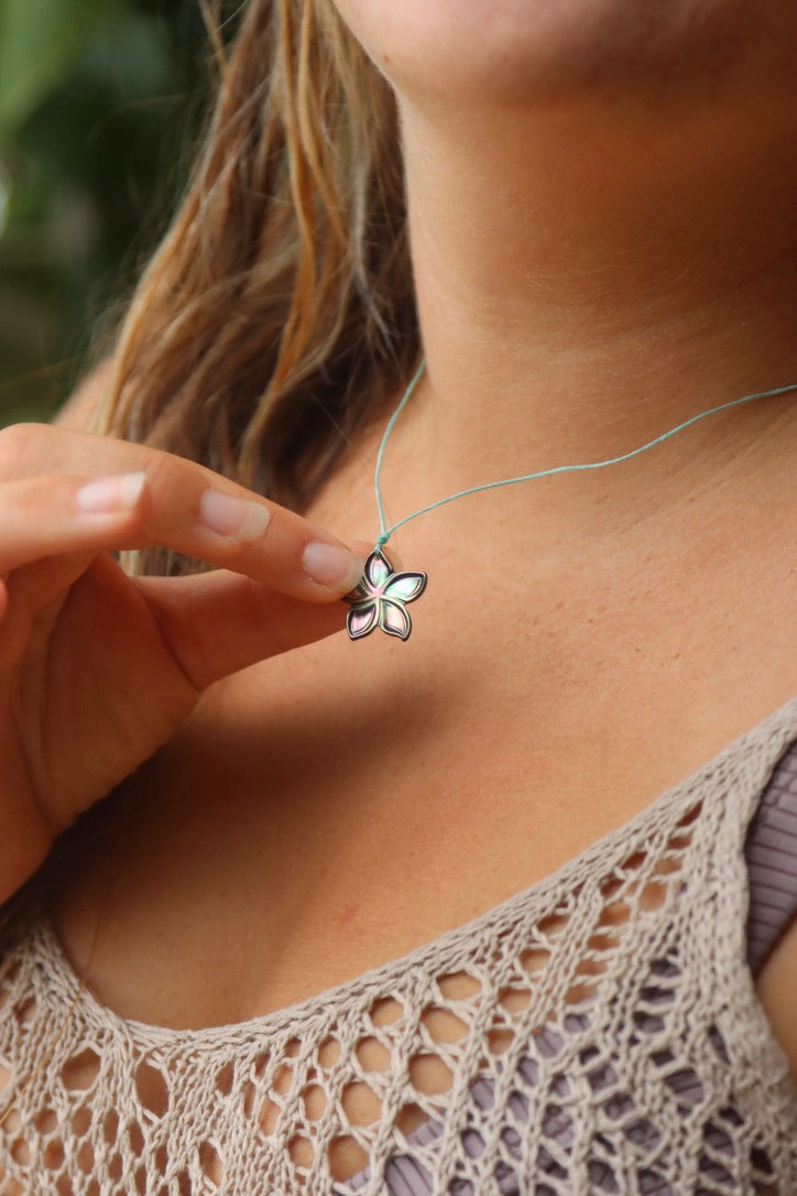 Carved Plumeria Necklace