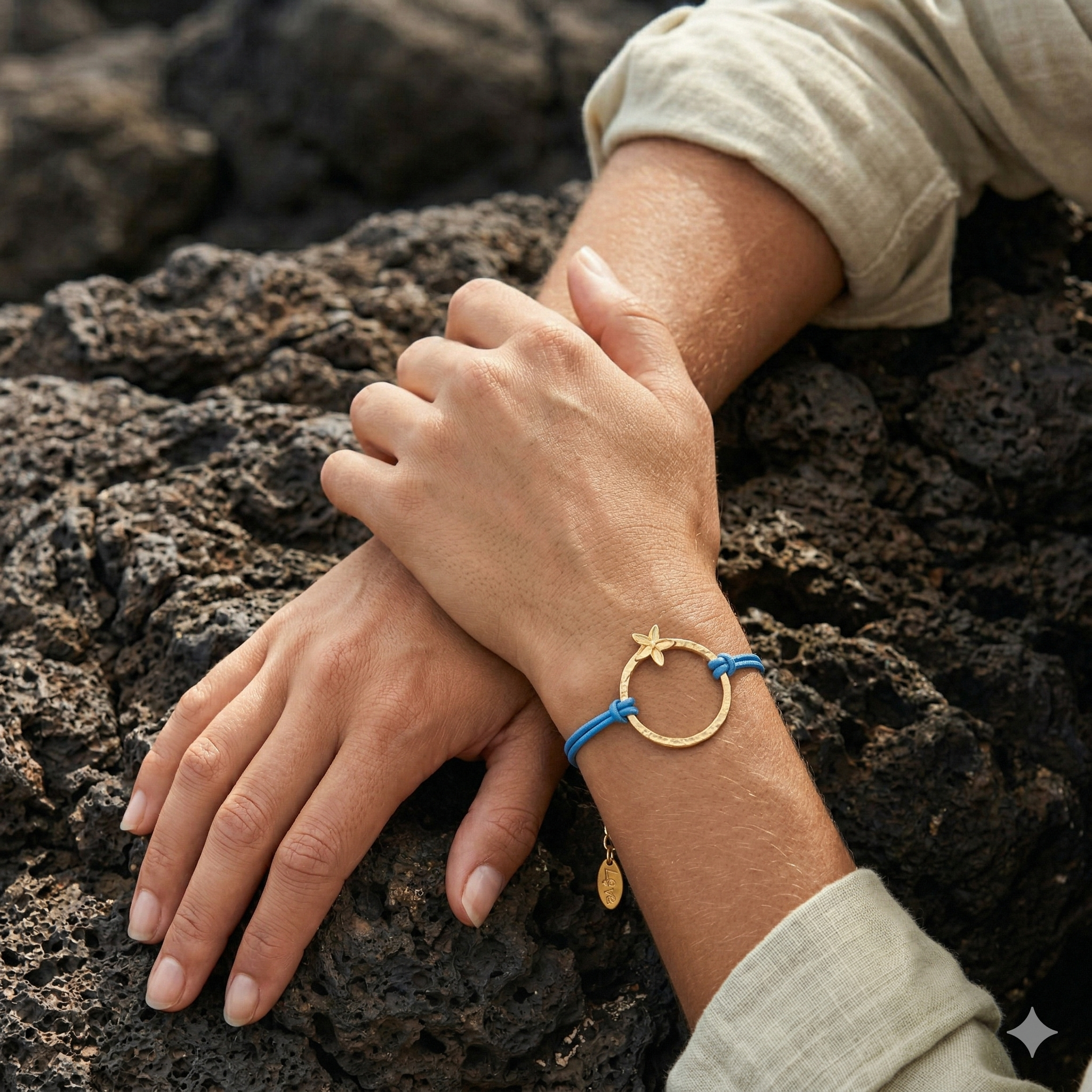 Plumeria Circle x Punahou Blue Leather Bracelet