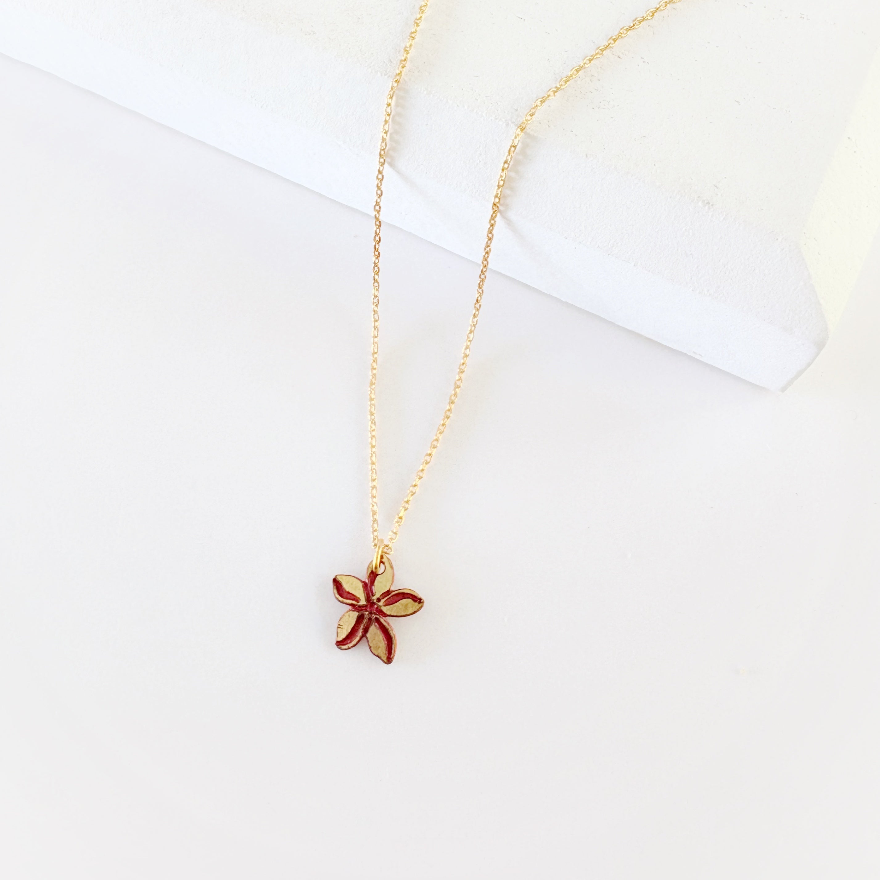 Plumeria Red Accent Earrings