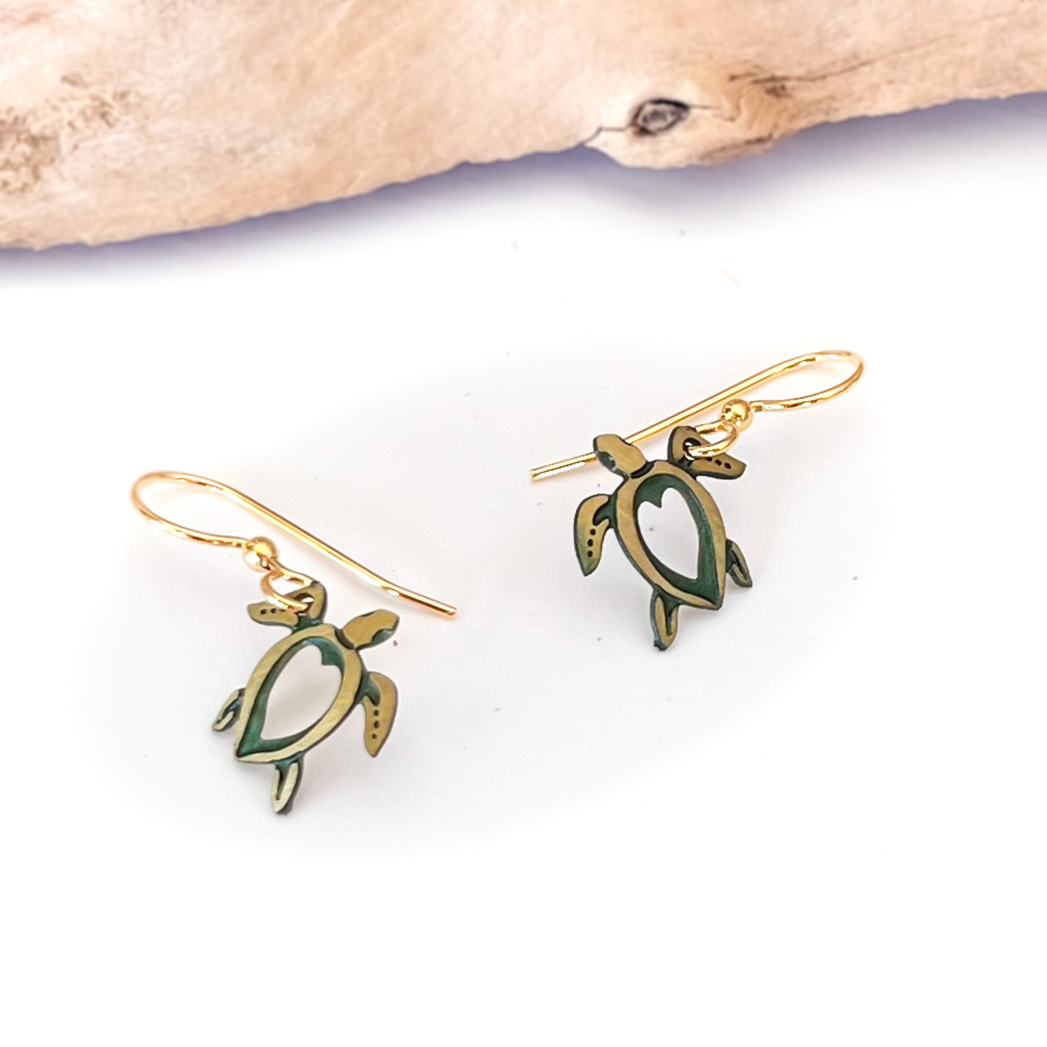 Honu Earrings - Patina