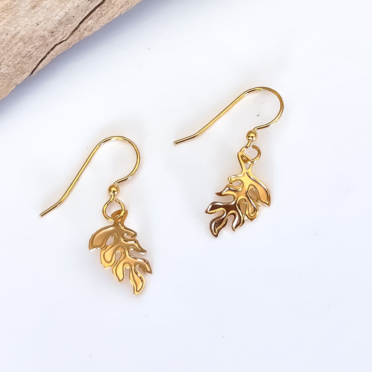 Dainty Monstera Leaf Earrings