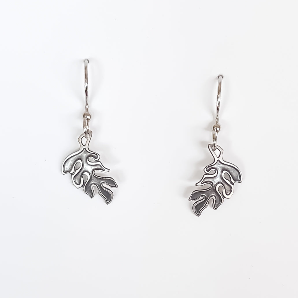 Dainty Monstera Leaf Earrings