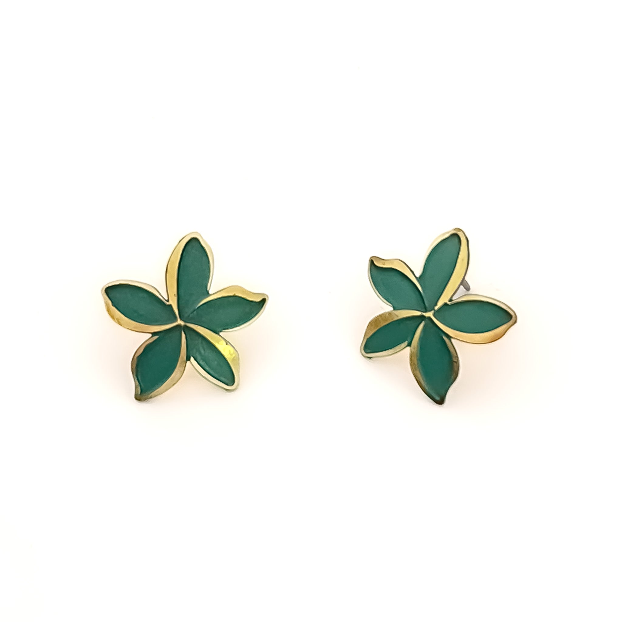 Plumeria Earrings - Patina