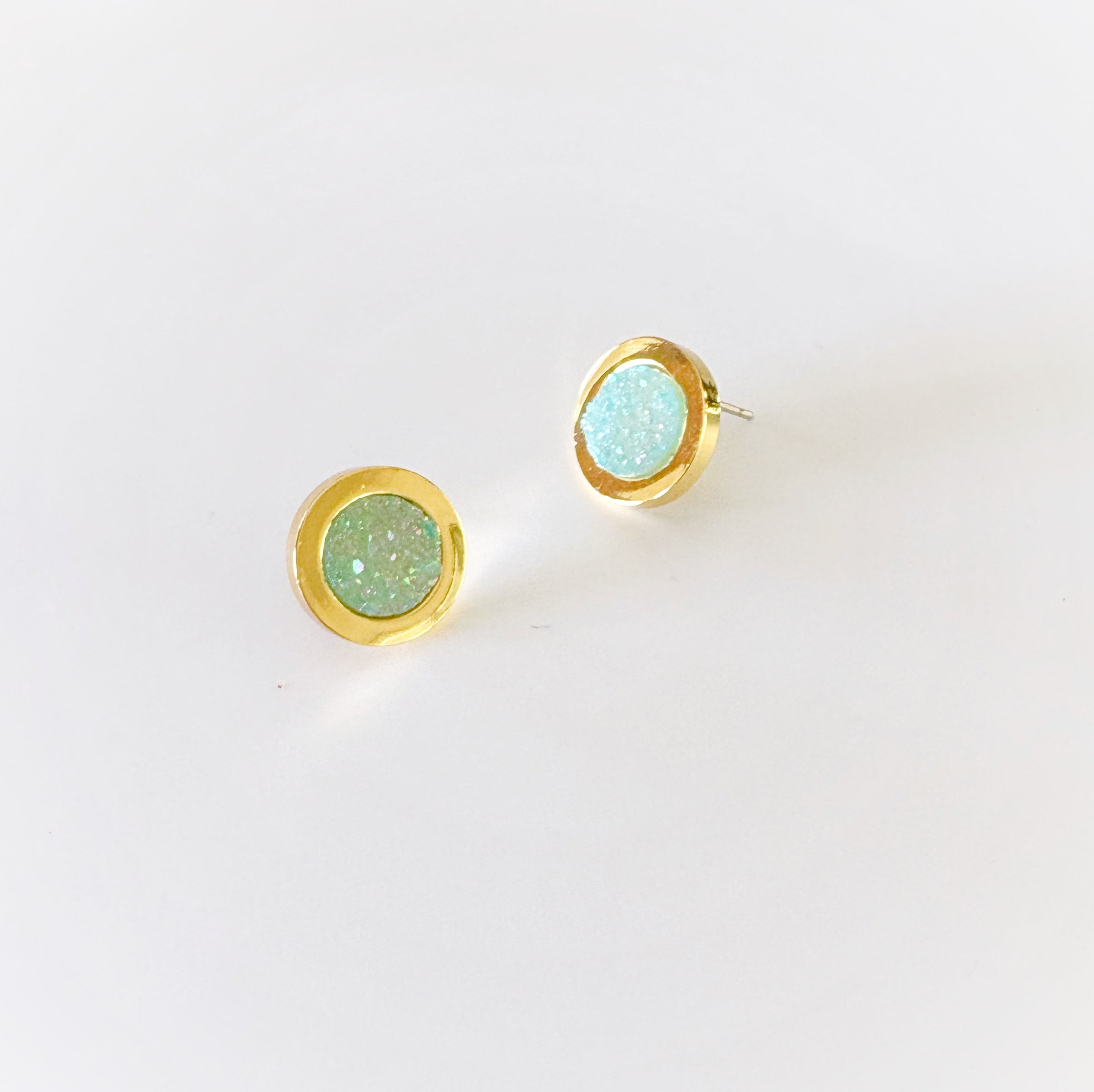 Druzy Stone Circle Earrings
