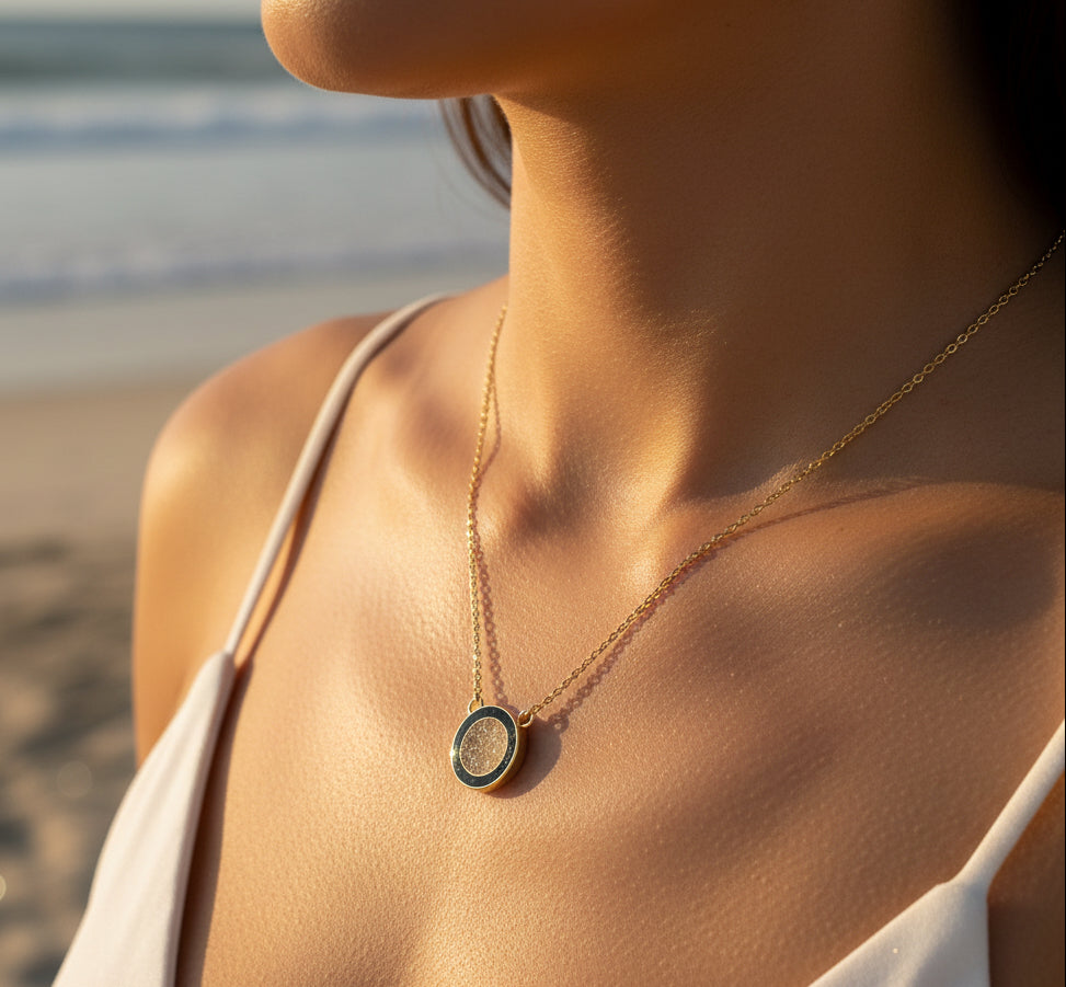 Druzy Stone Circle Necklace