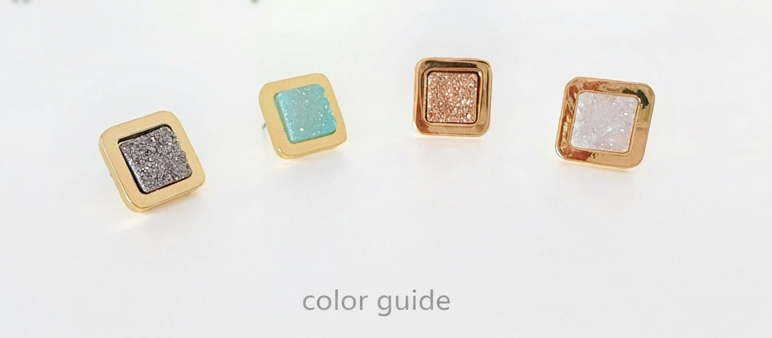 Druzy Stone Honu Earrings