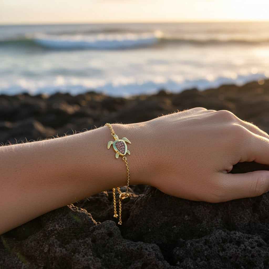 Druzy Stone Honu Bracelet