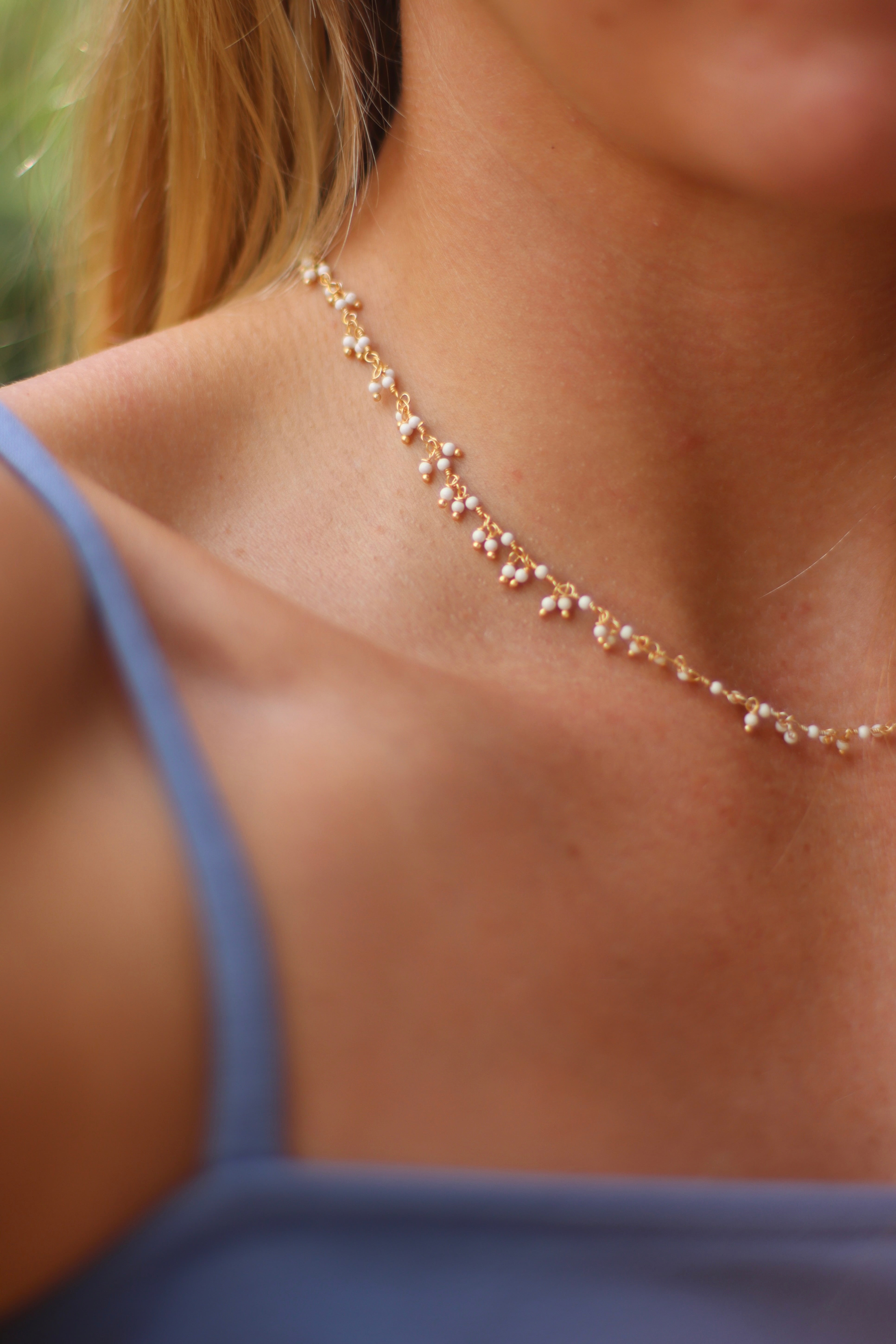 Coral Weave Necklace White