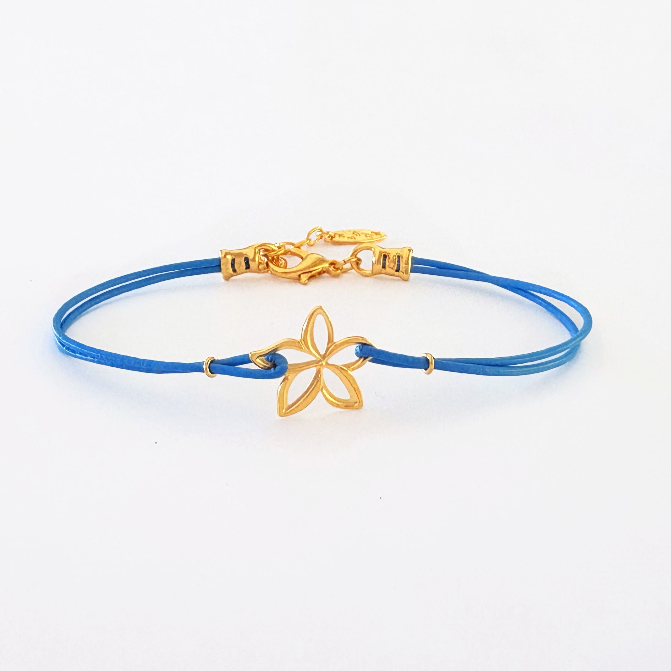 Plumeria x Punahou Blue Leather Bracelet