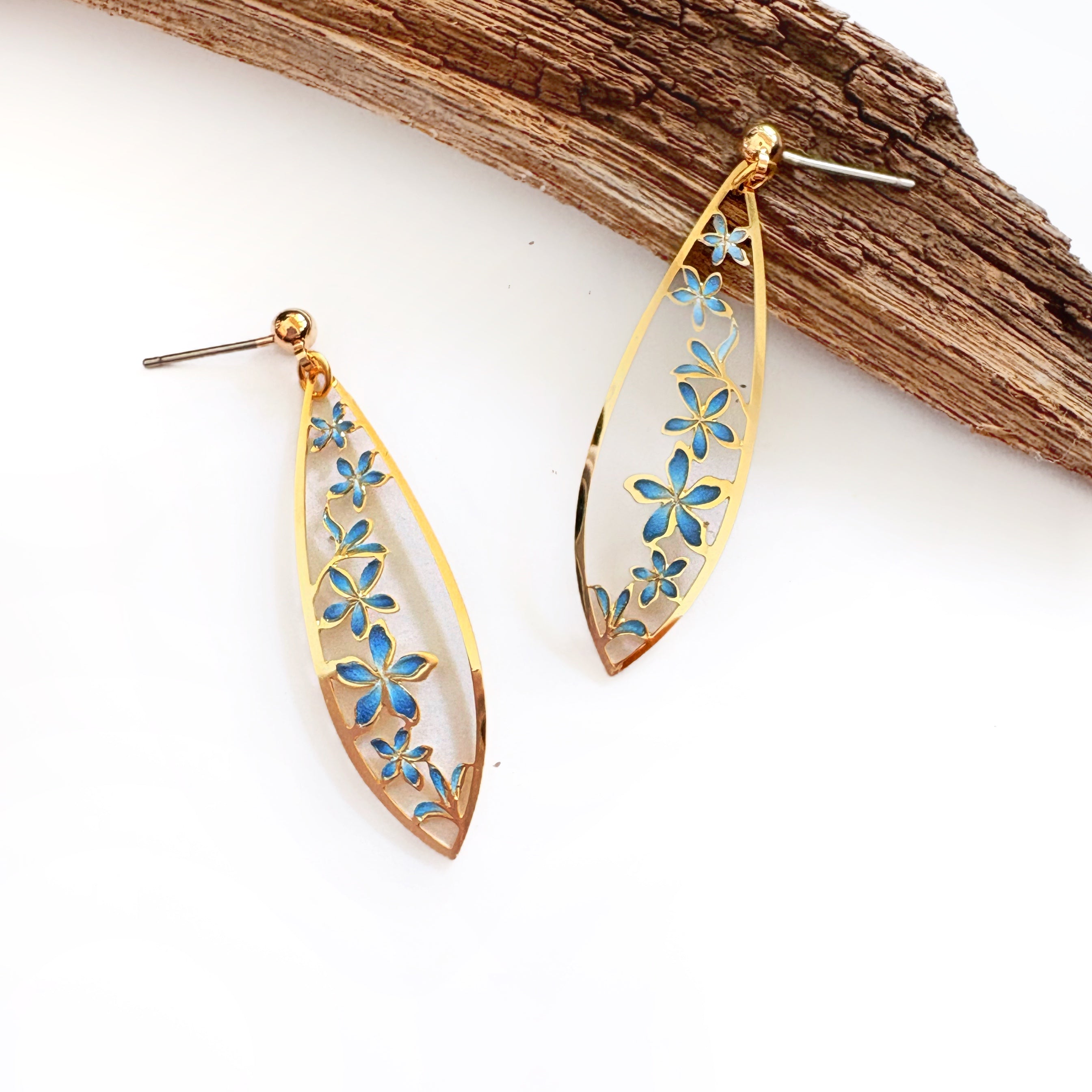 Plumeria Teardrop Earrings