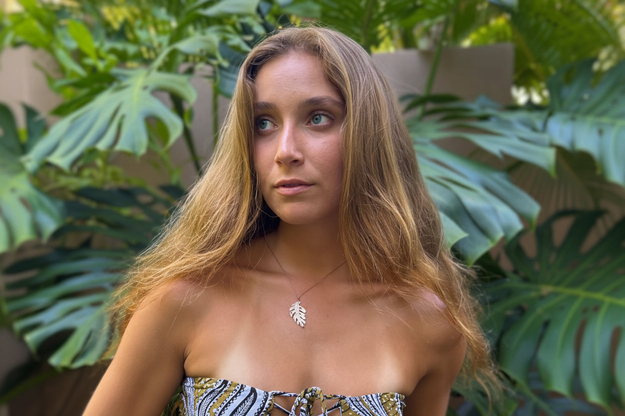 Carved Monstera Necklace