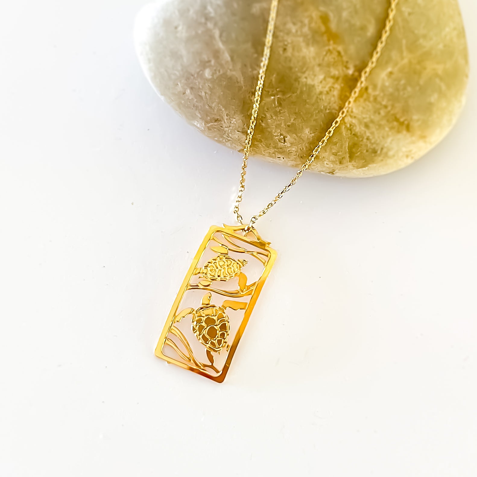 Honu Rectangle Turtle Necklace