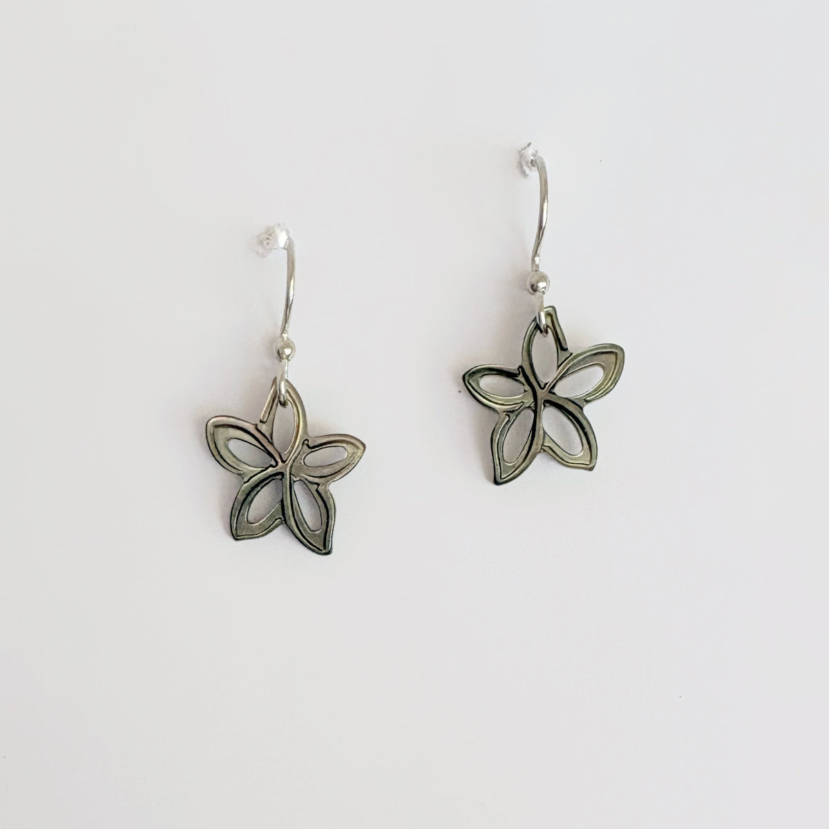 Carved Dancing Plumeria Earrings