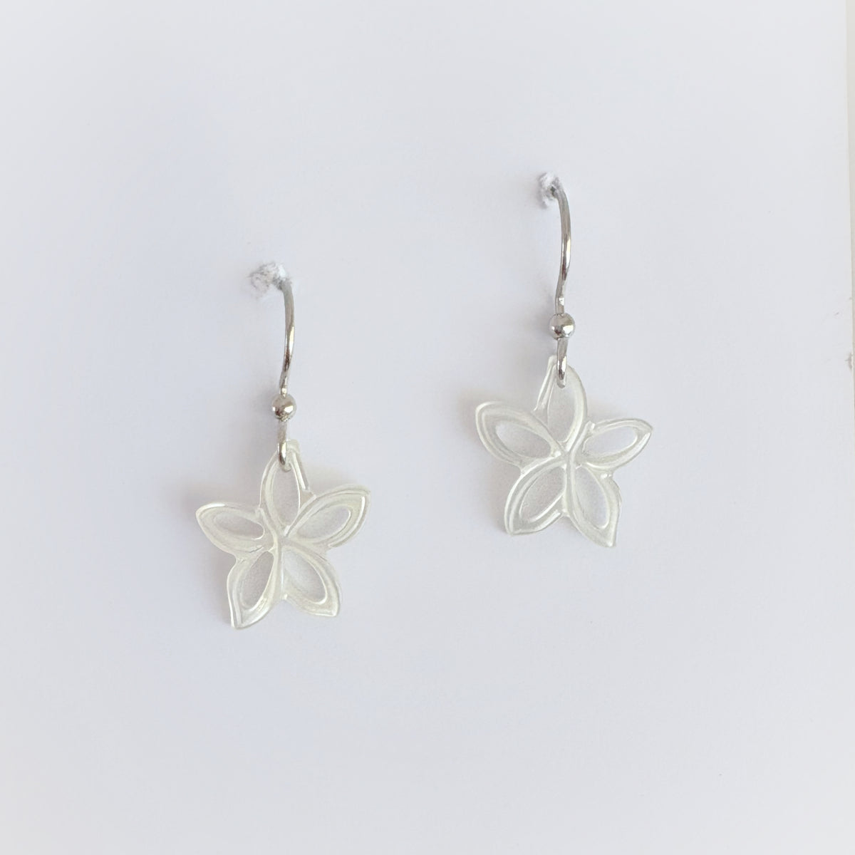 Carved Dancing Plumeria Earrings