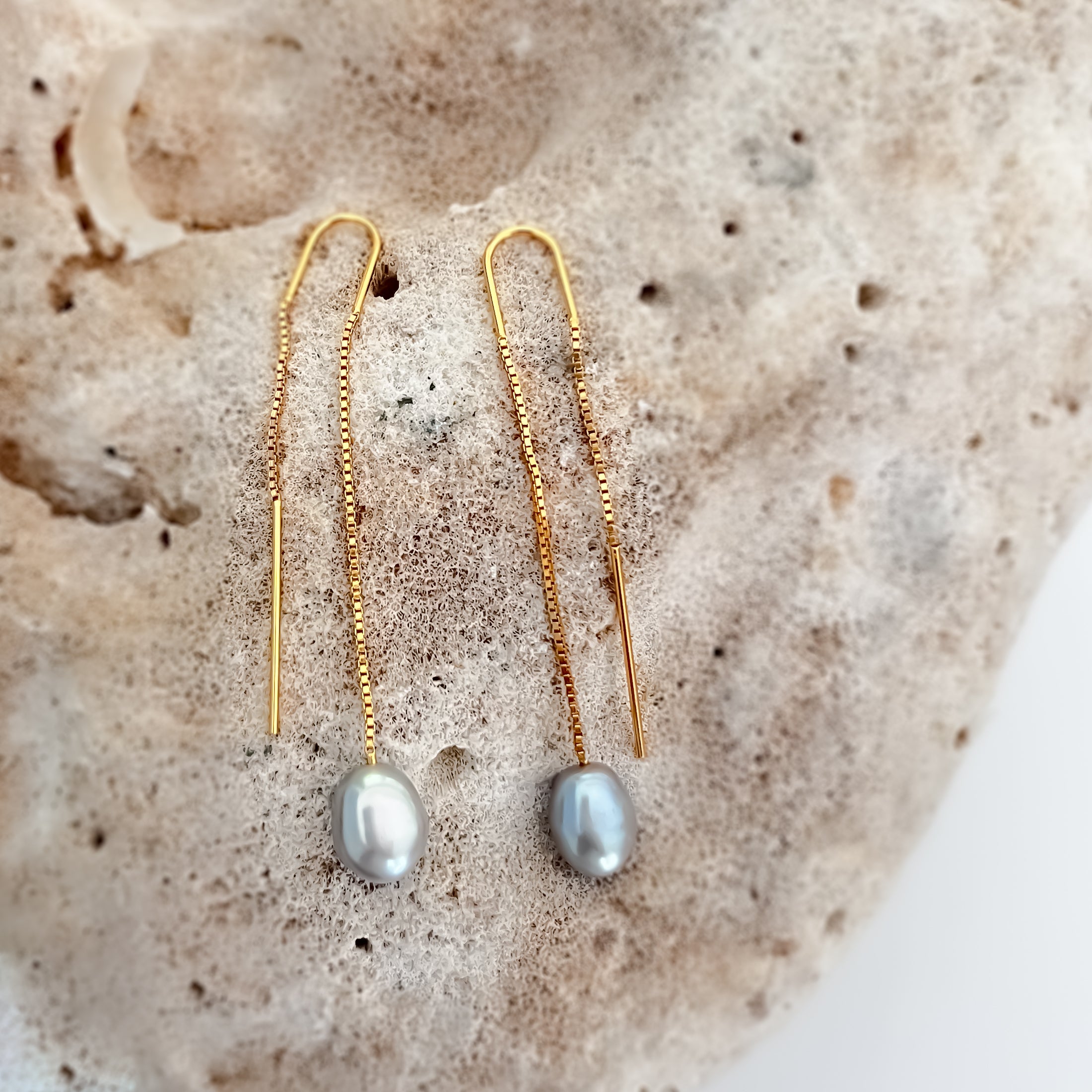 Freshwater Pearl Threader Earrings