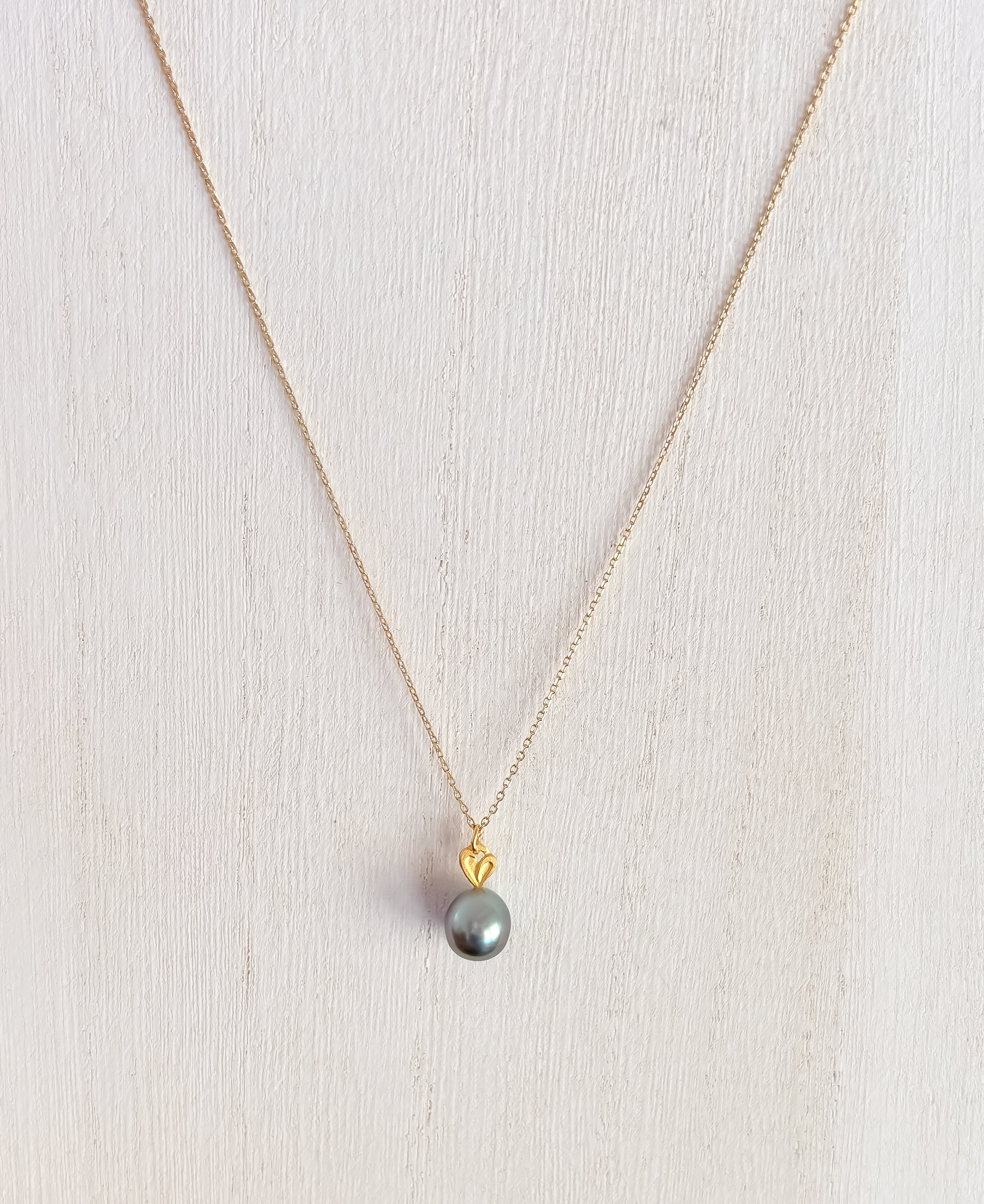 Tahitian Pearl Heart Necklace