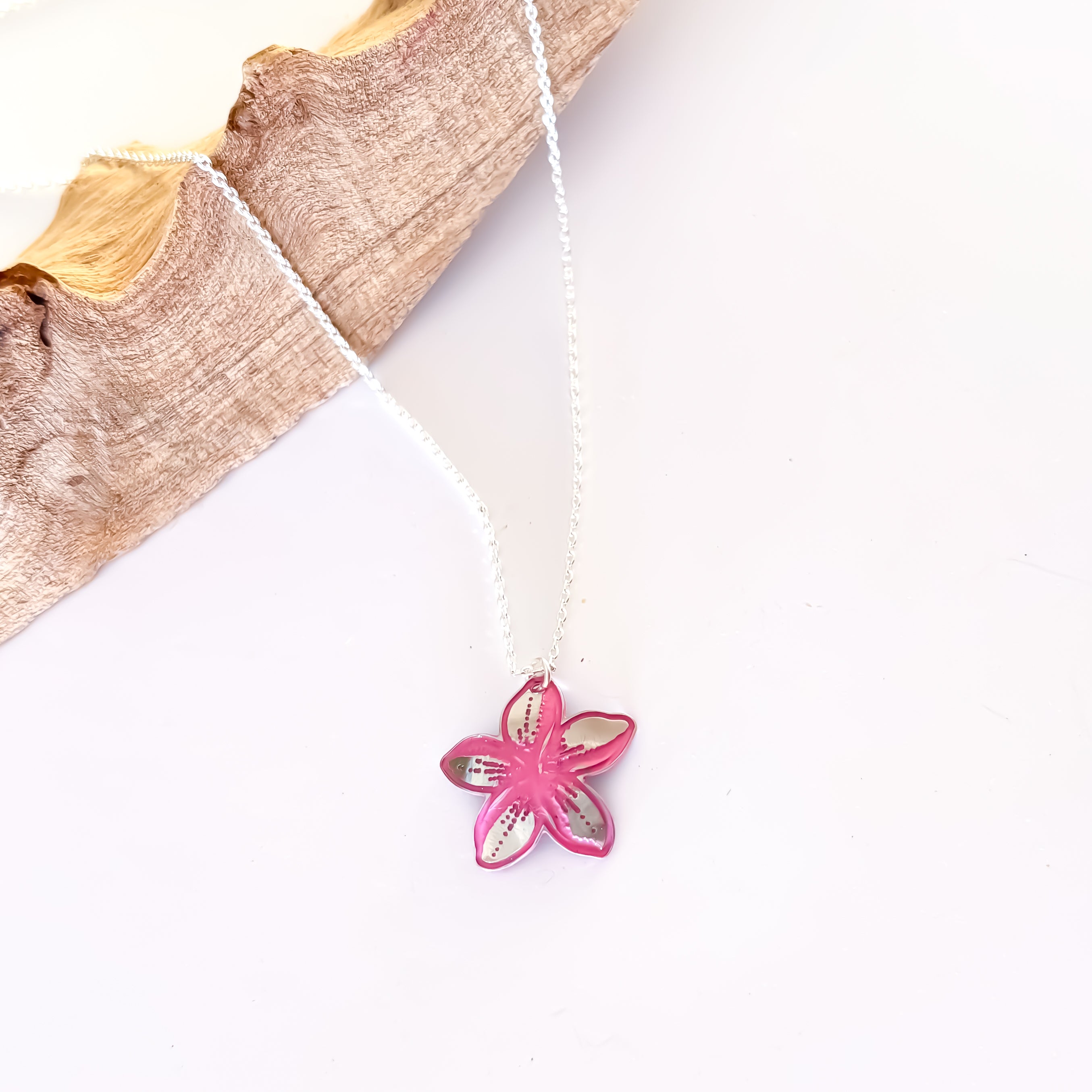 Plumeria Pink Necklace