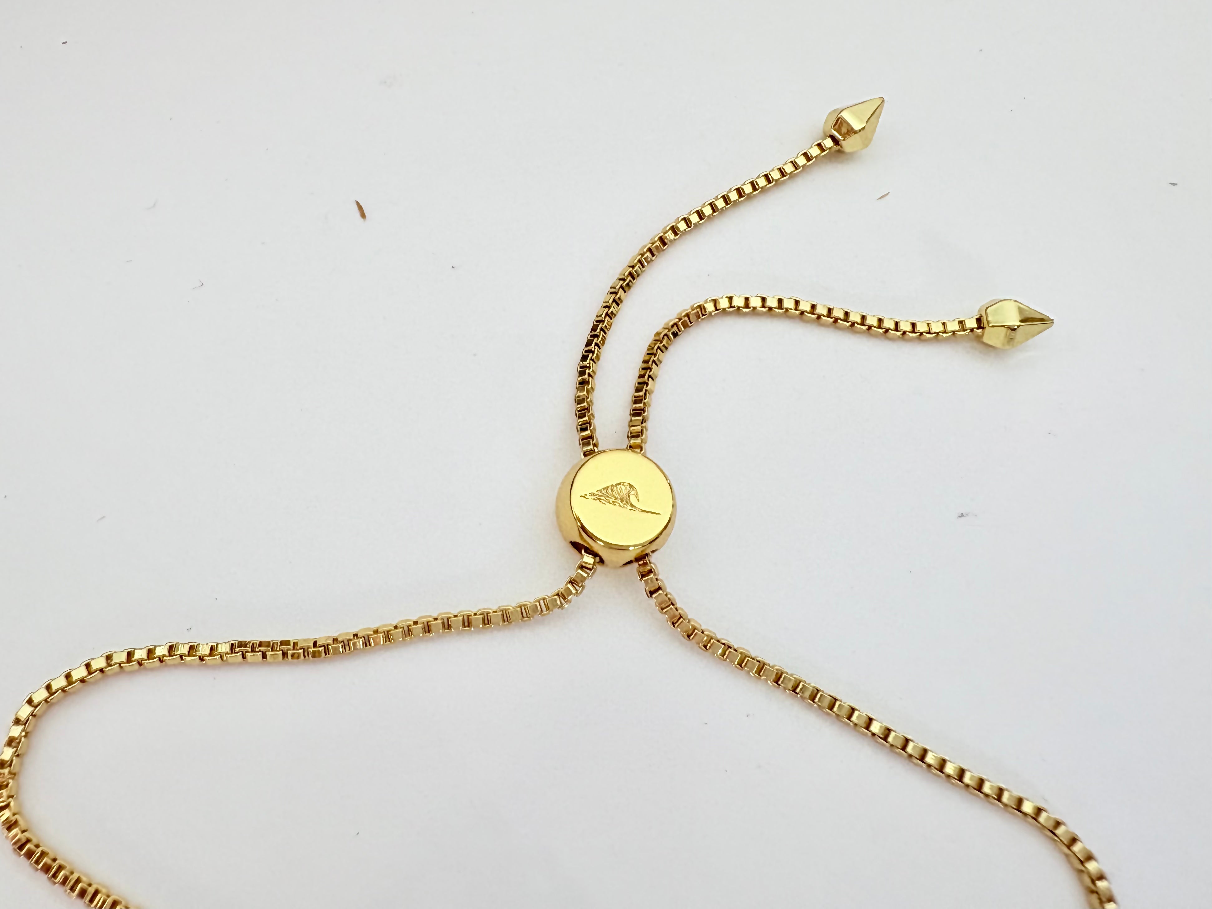 Freshwater Pearl + Gold Slider Bracelet