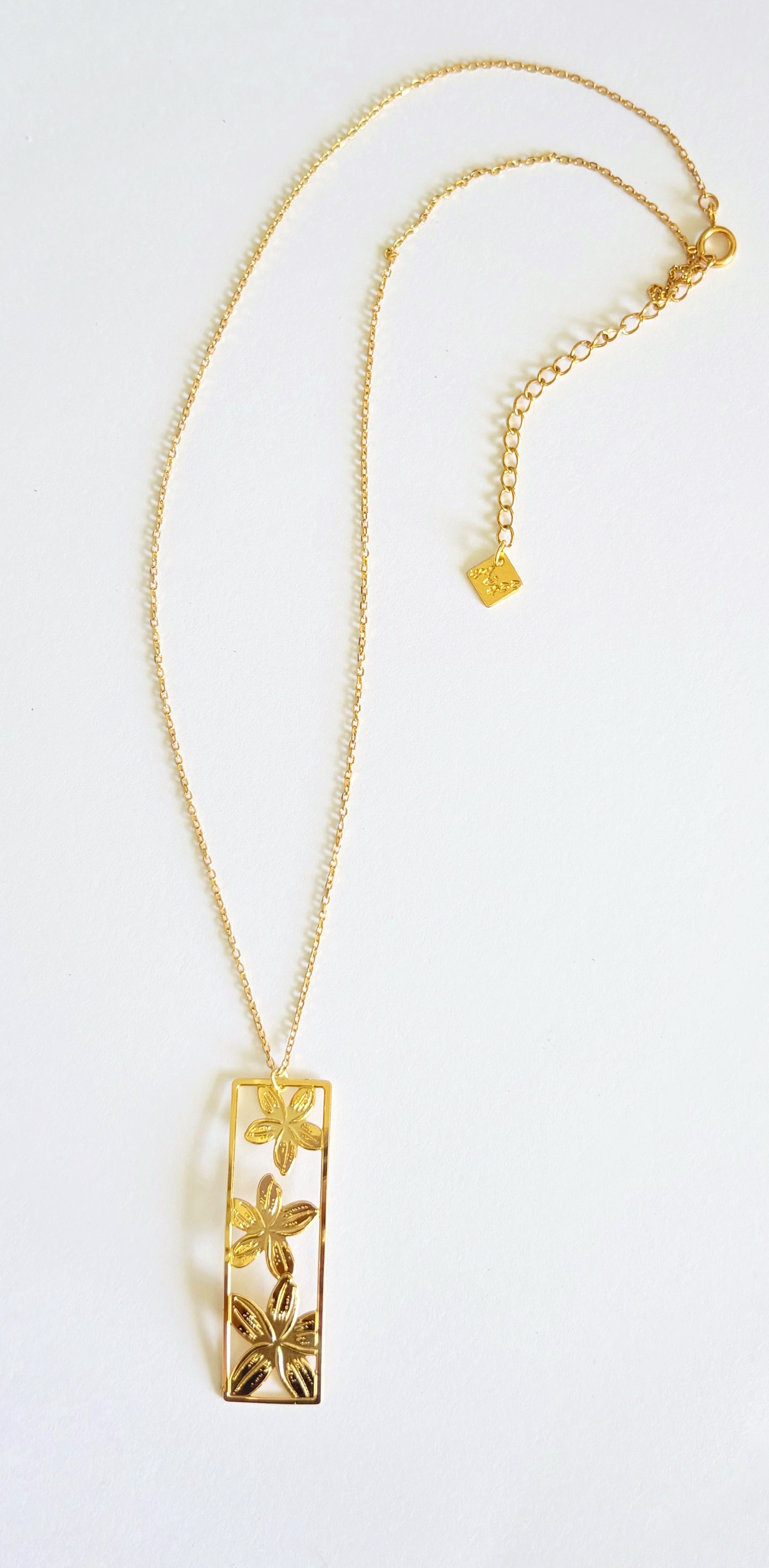 Rectangle Plumeria Necklace