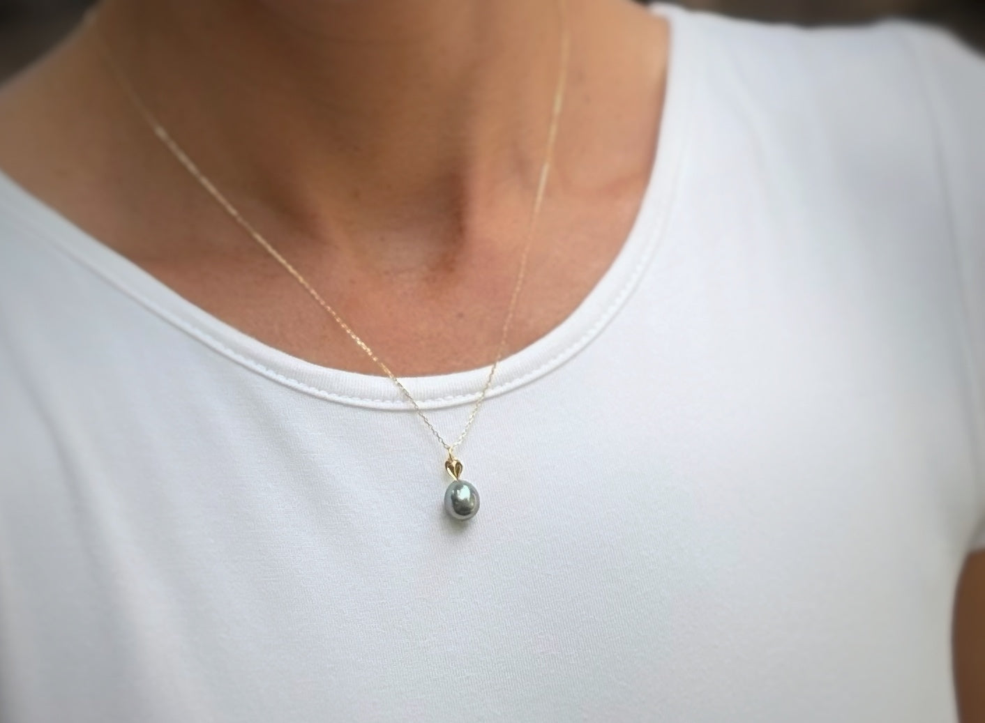 Tahitian Pearl Heart Necklace