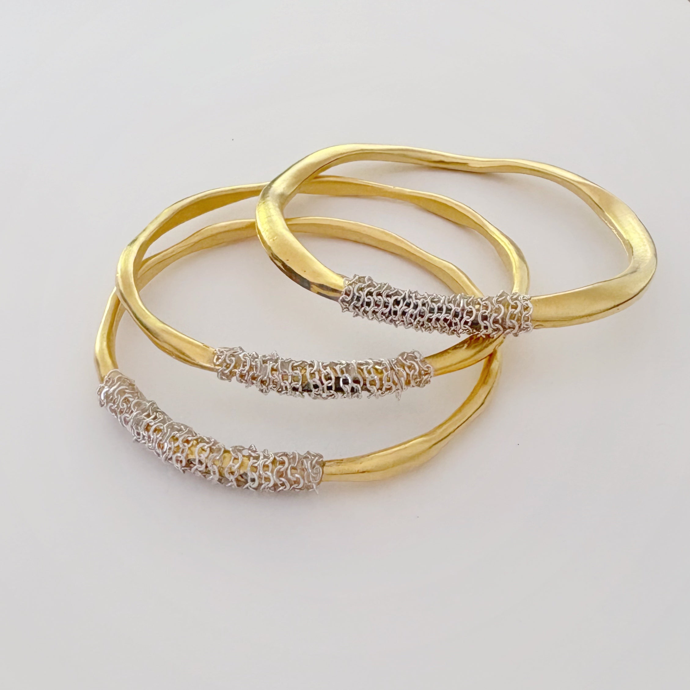 Ocean Currents Silver Bangle