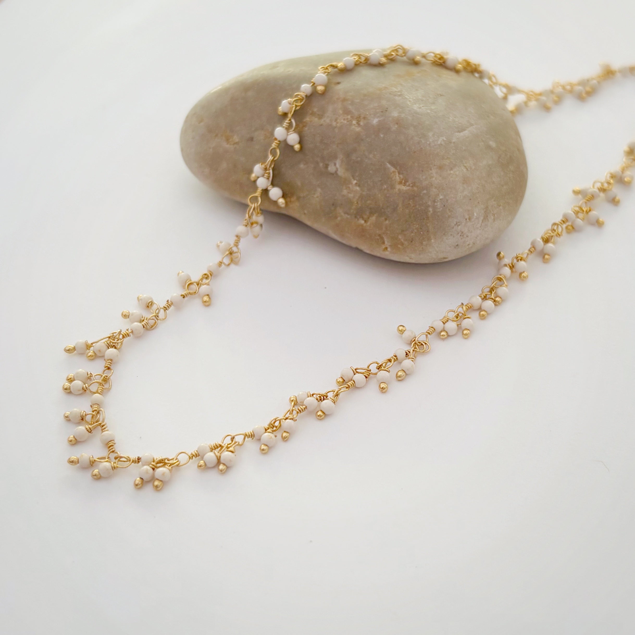 Coral Weave Necklace White