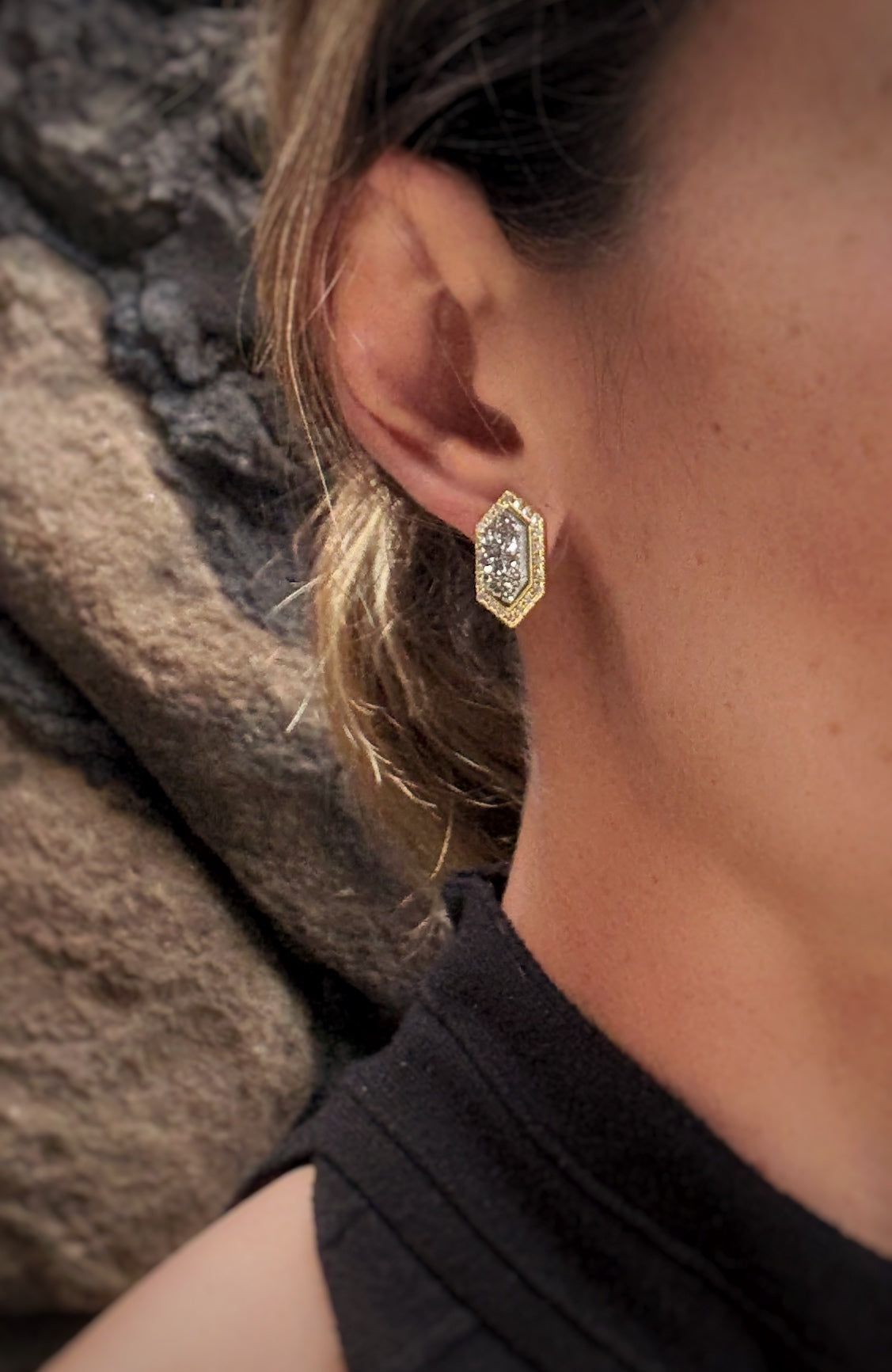 Druzy Stone Shimmer Earrings