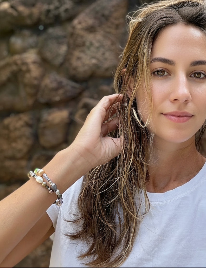 Pōulei ~ Freshwater Wrap Bracelet