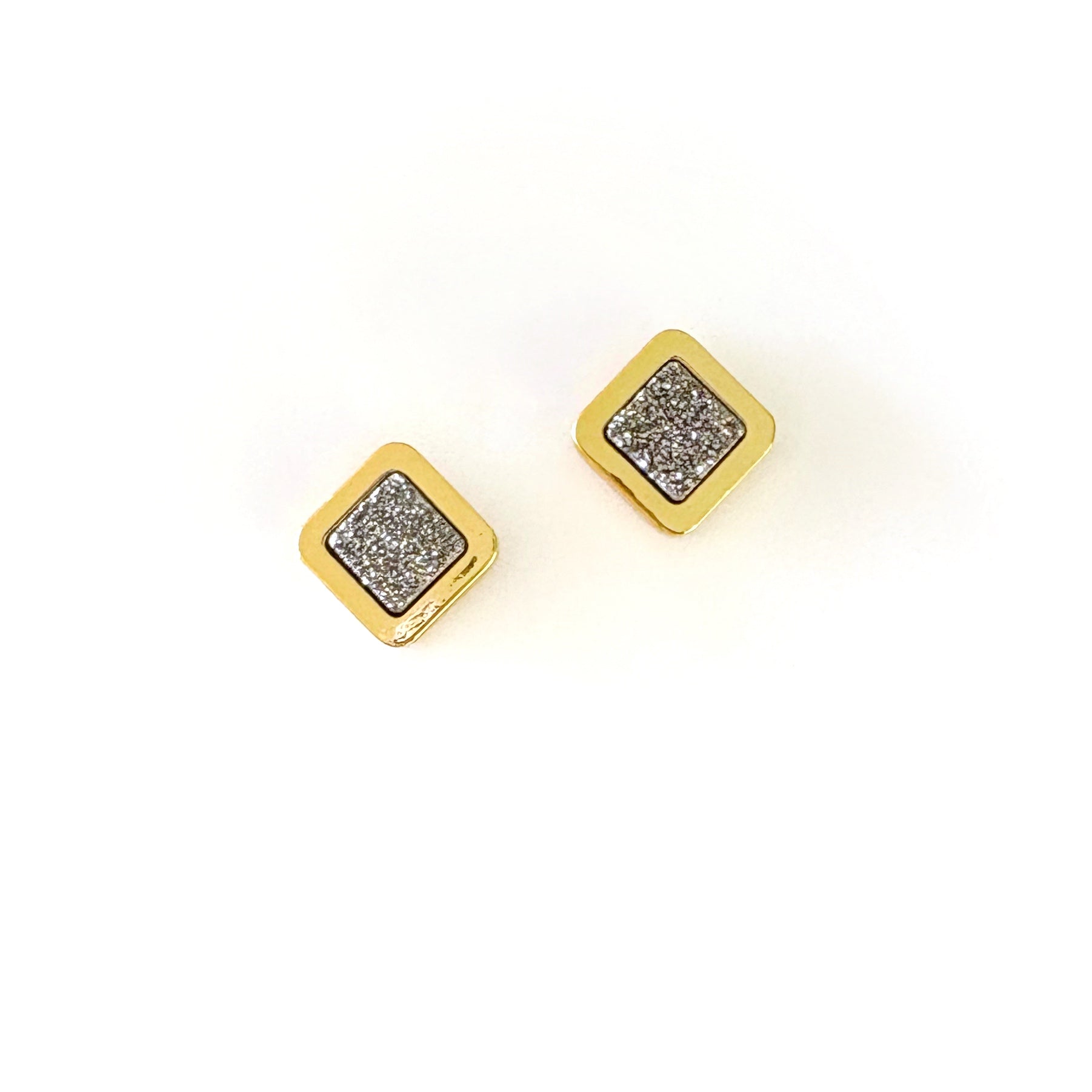 Druzy Stone Square Earrings