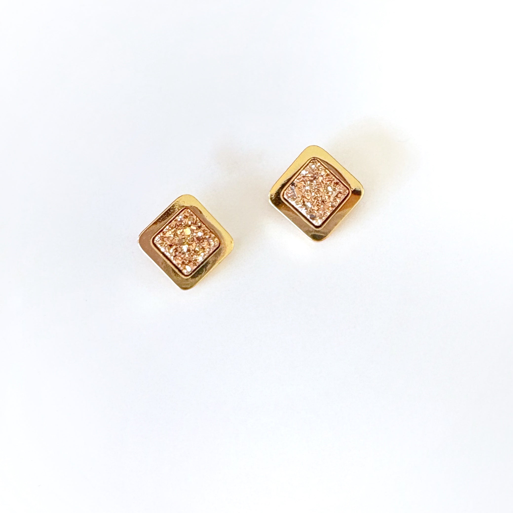 Druzy Stone Square Earrings