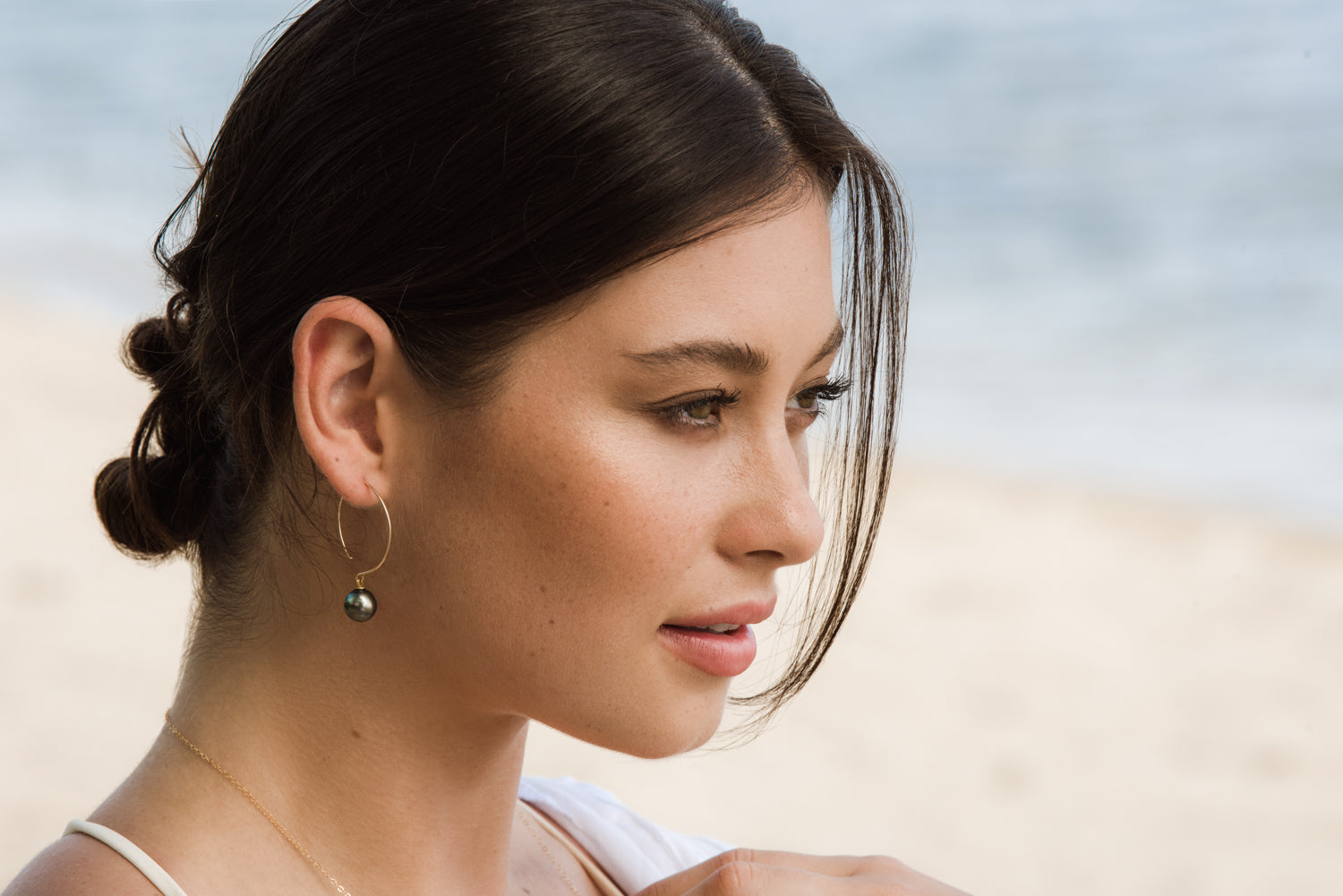 Tahitian Pearl Half Moon Earrings