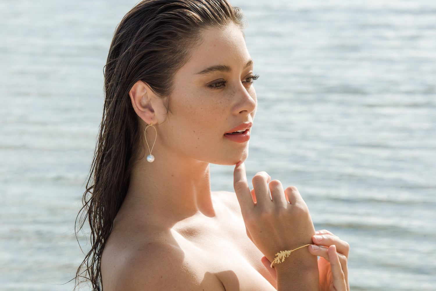 Coral Gold or Silver Bangle