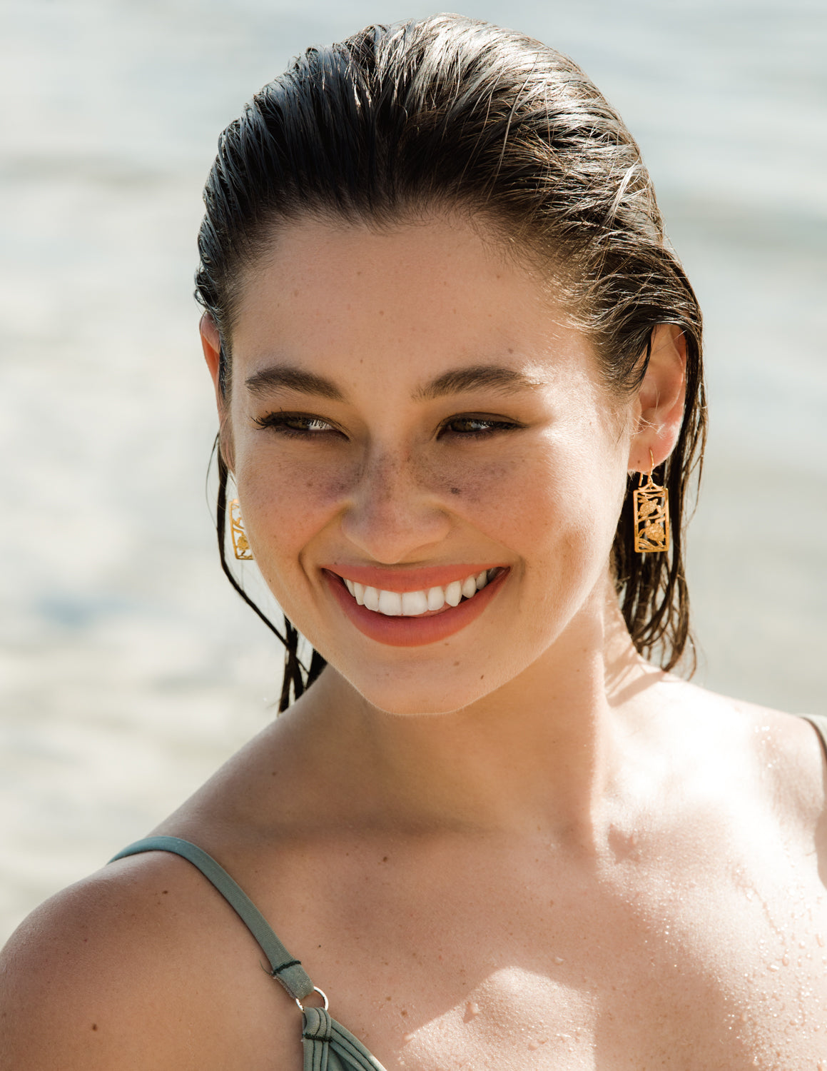 Honu Rectangle Earrings