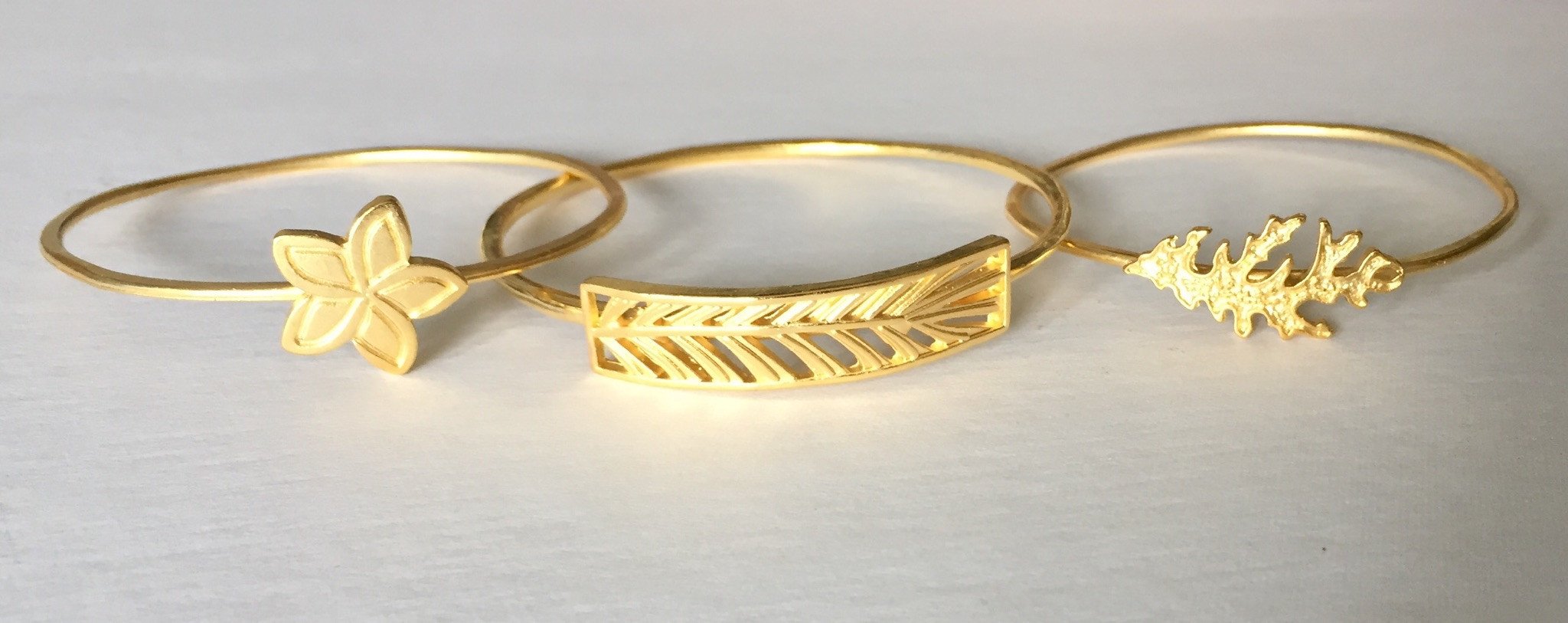 Plumeria Gold or Silver Bangle