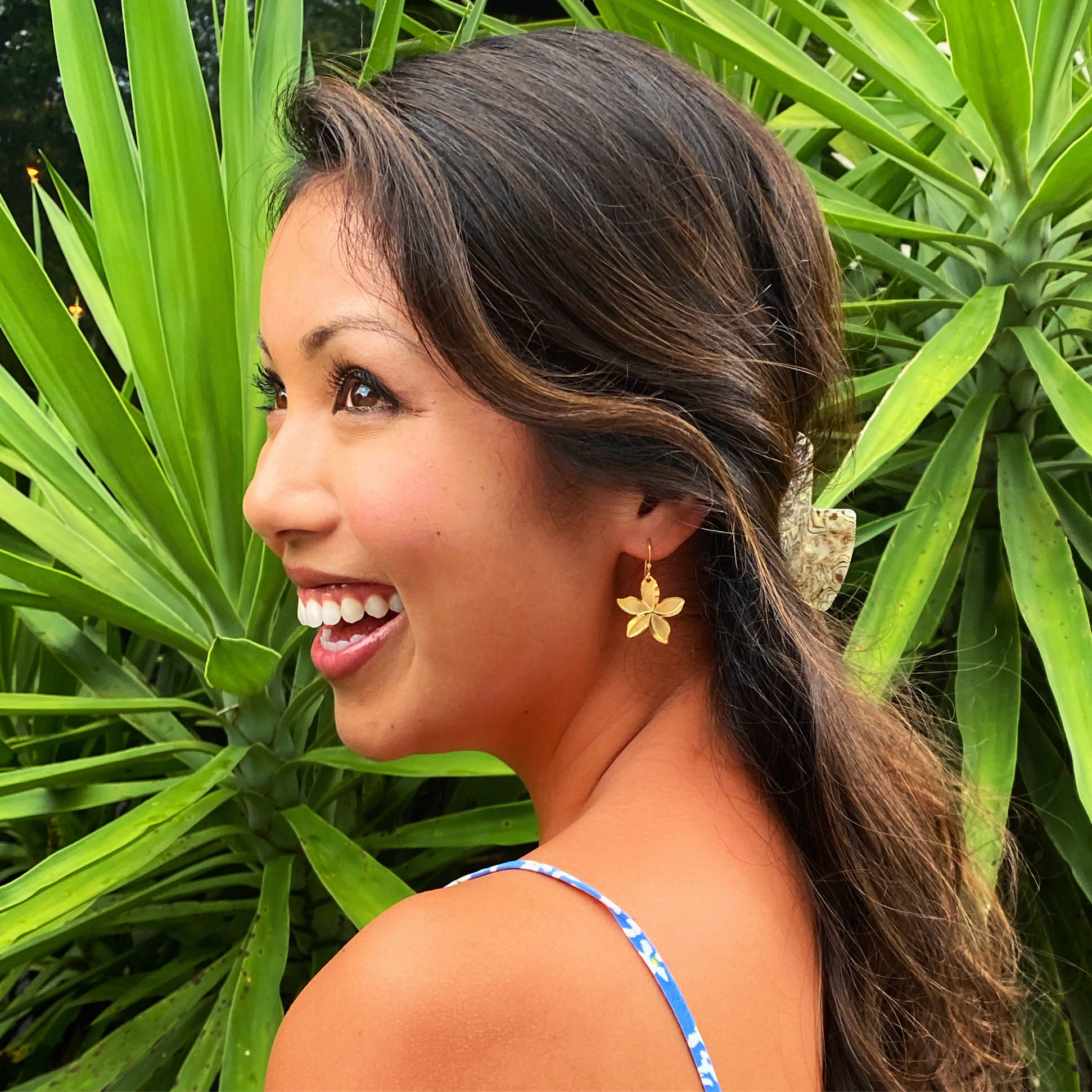 New Plumeria Large Earrings