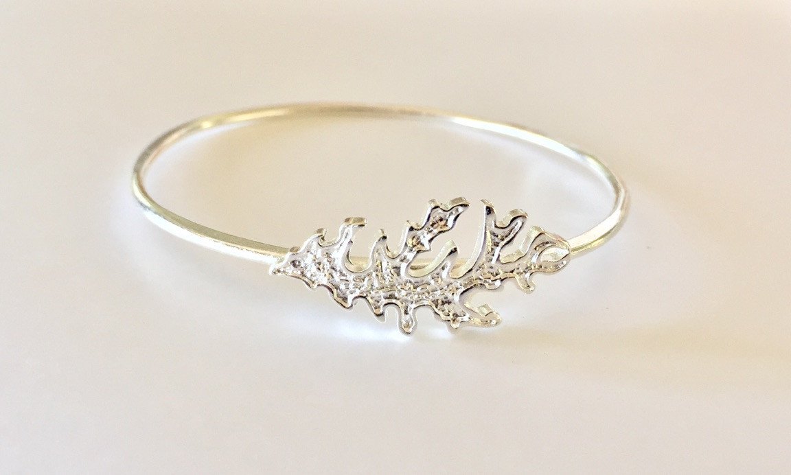 Coral Gold or Silver Bangle