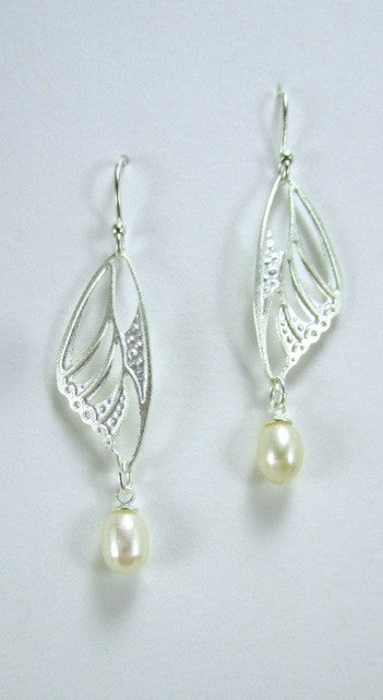 Butterfly Wing - Pearl Earrings