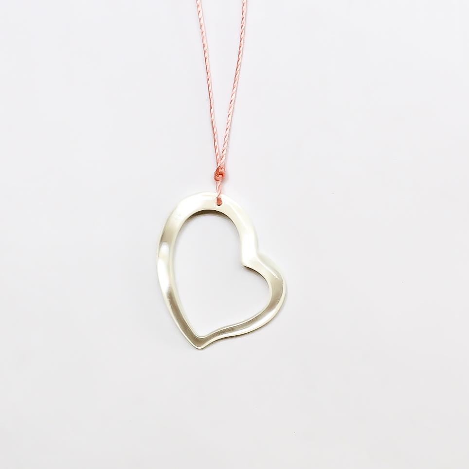 Carved Floating Heart Necklace