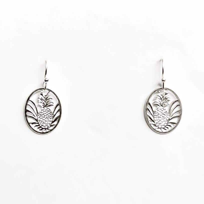Oval Pineapple Earrings