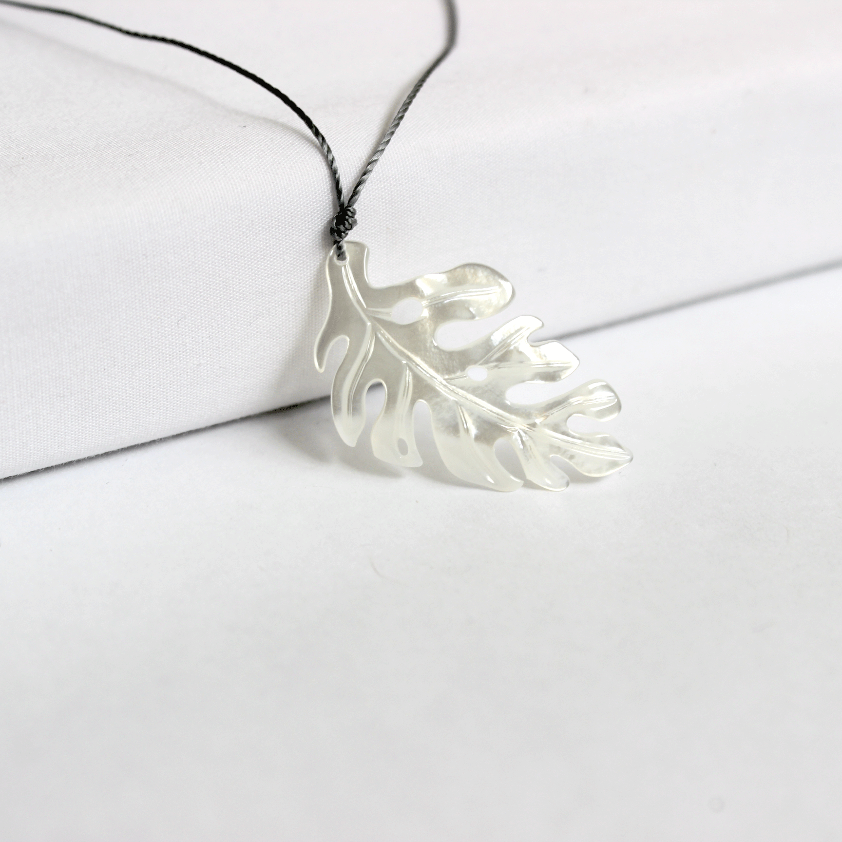 Carved Monstera Necklace