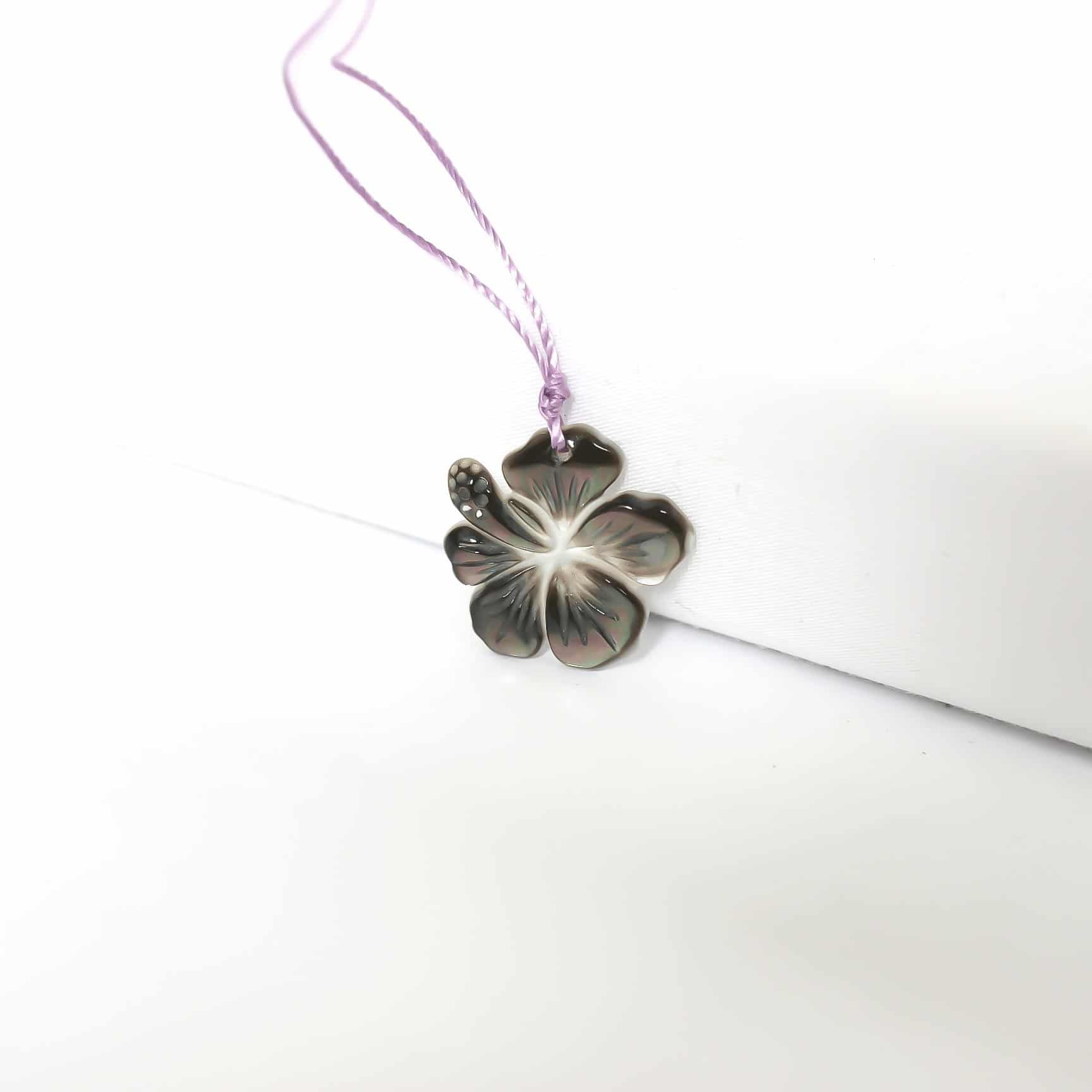 Carved Hibiscus Necklace