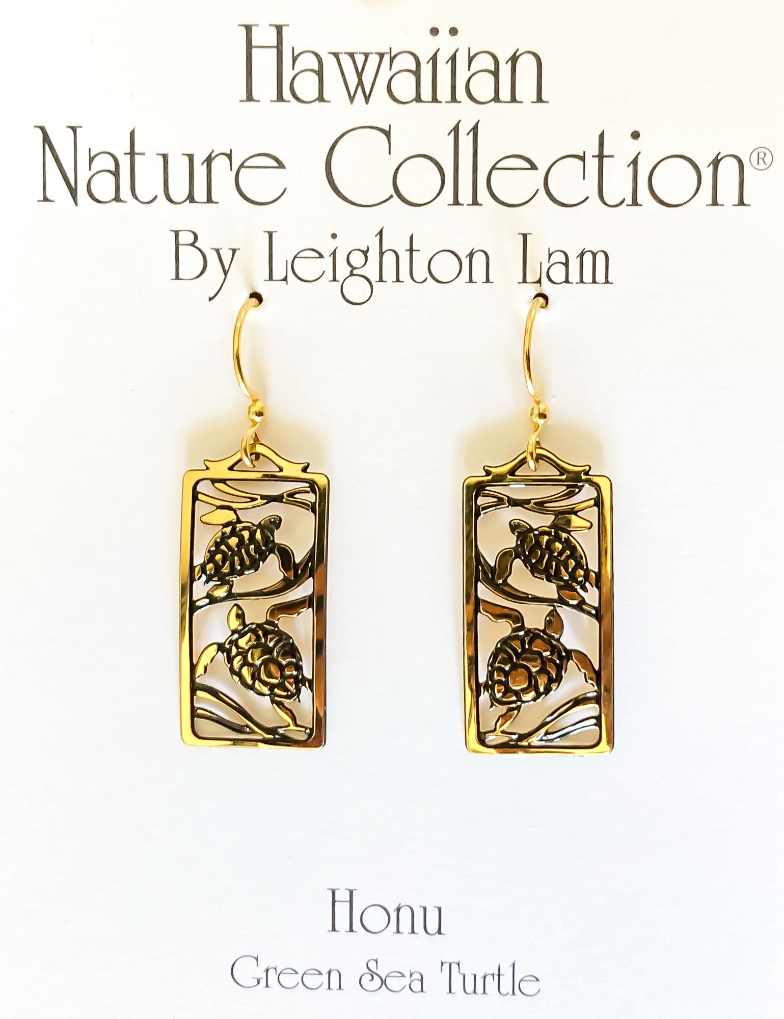 Honu Rectangle Earrings