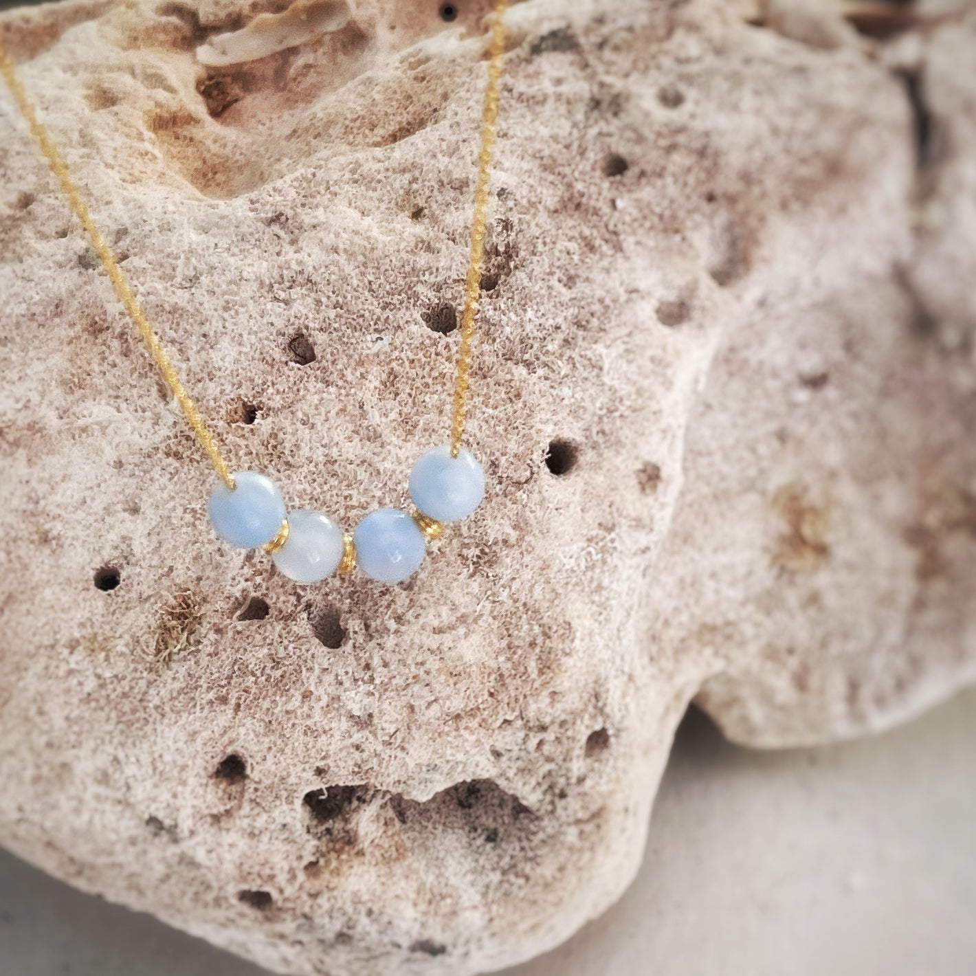 Lei 'Ohana Necklace - Blue Lace Agate