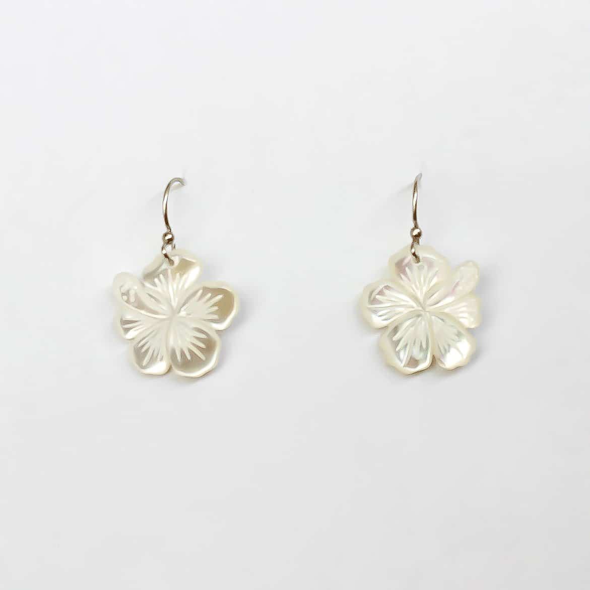 Carved Hibiscus Earrings