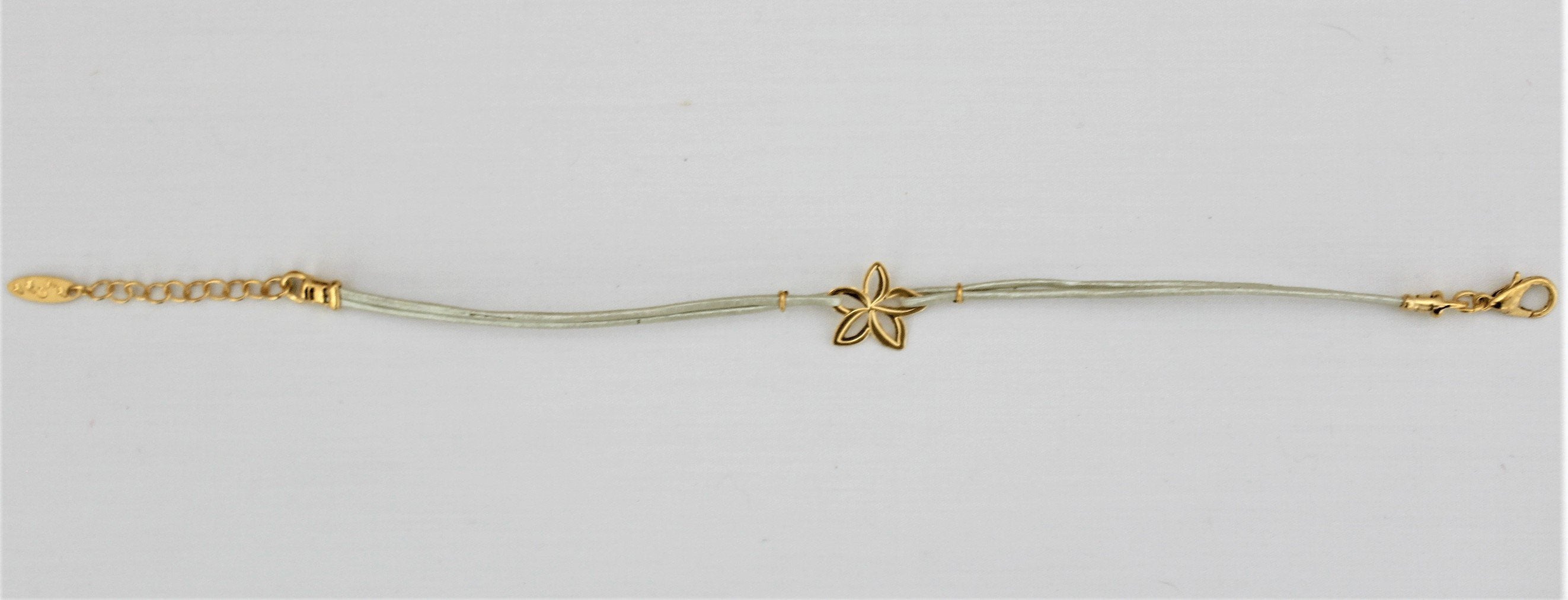 Plumeria Leather Bracelet