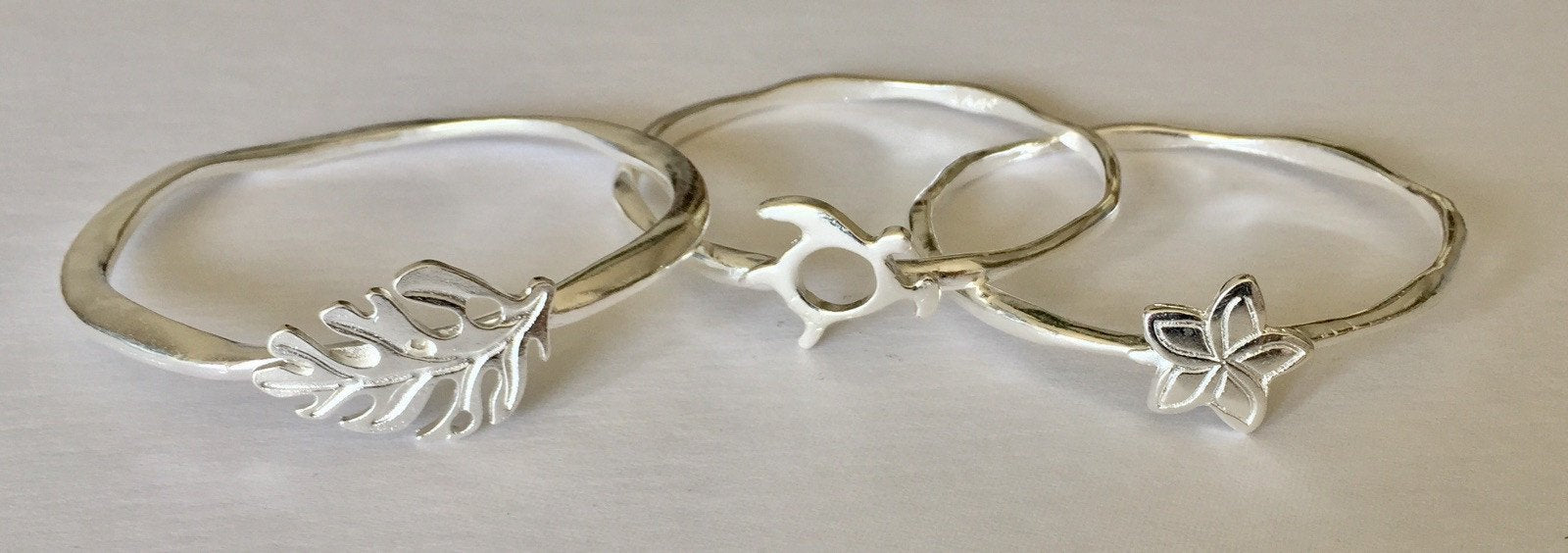 Plumeria Gold or Silver Bangle