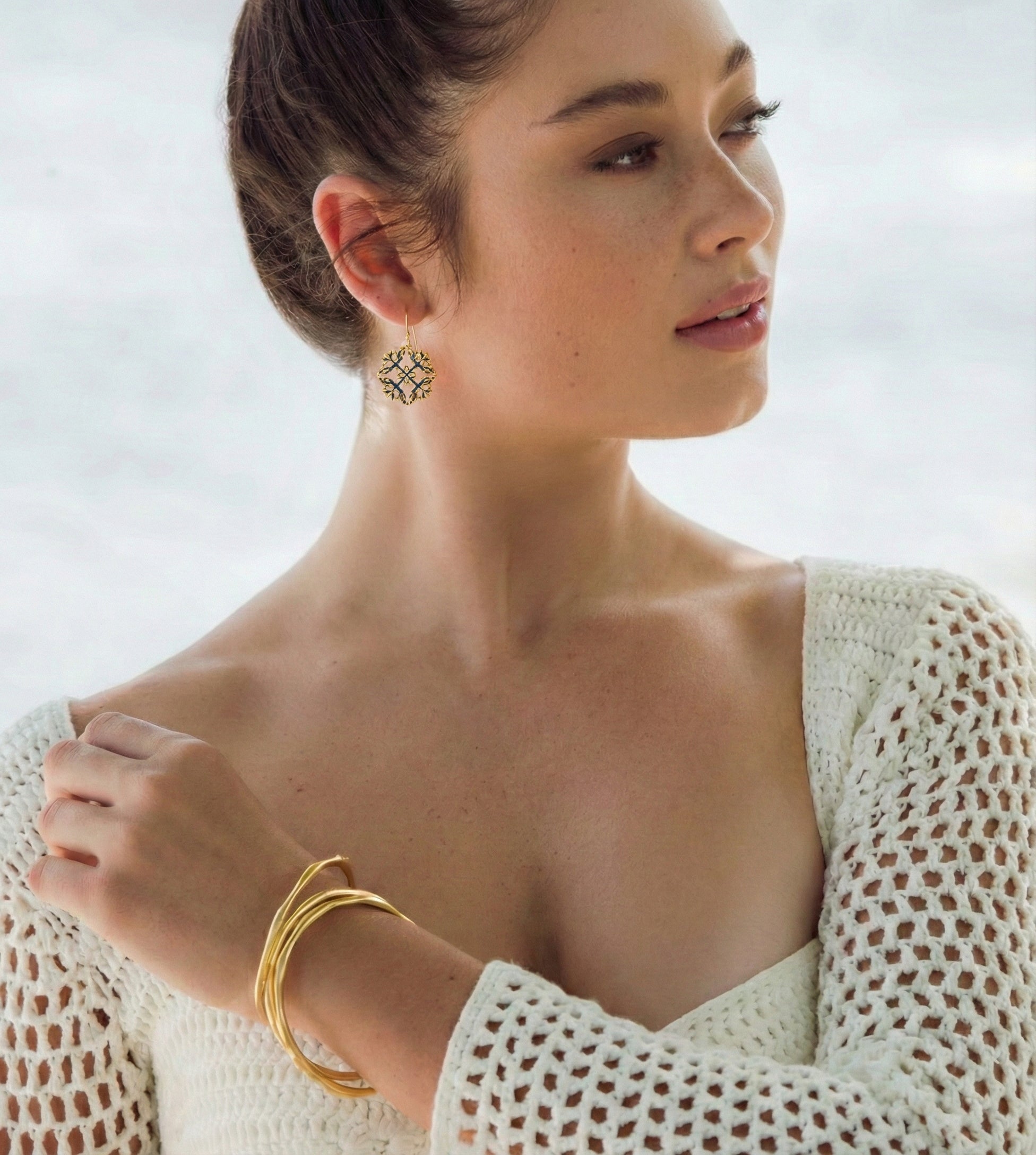 Pikake Blue Accent Earrings