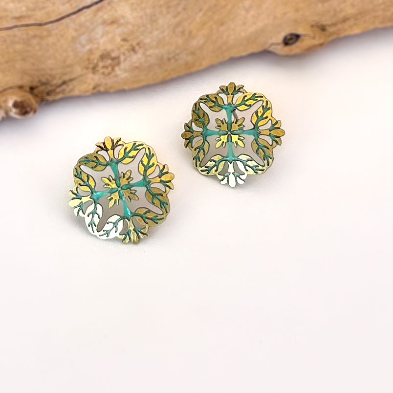 Leighton Lam Designs Pikake Patina Holiday Set featuring handcrafted jewelry with floral and patina accents.