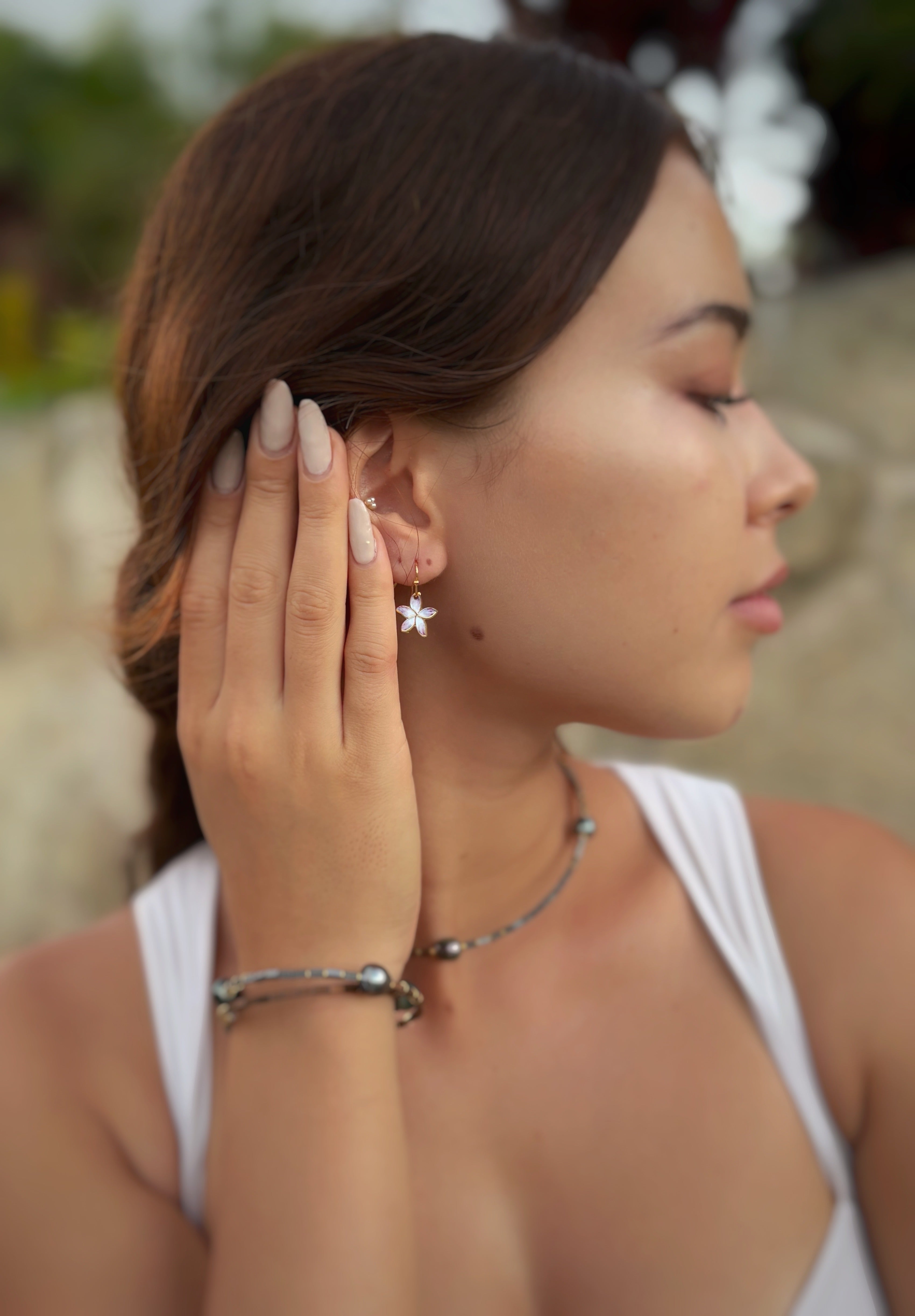 Dainty Plumeria Hues Earrings