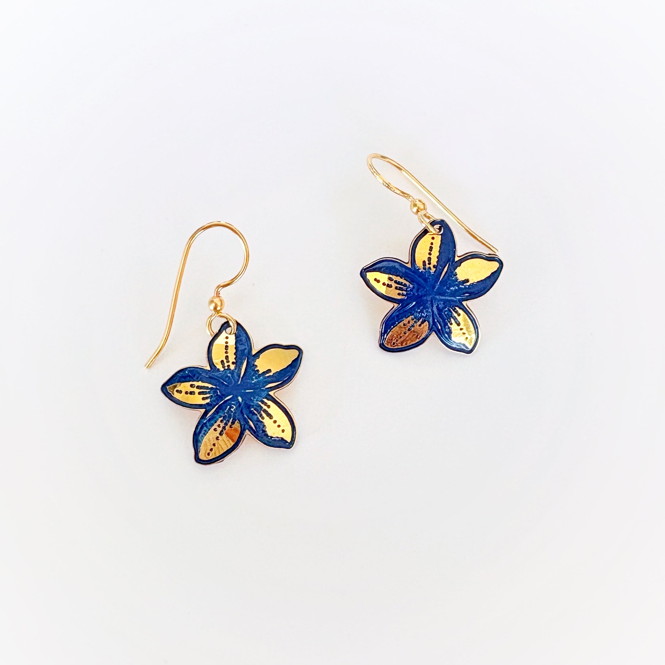 Plumeria Blue Accent Earrings